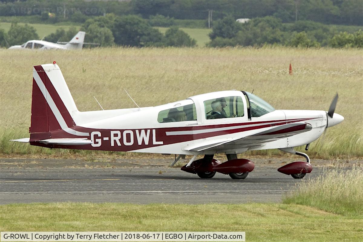 G-ROWL, 1977 Grumman American AA-5B Tiger C/N AA5B-0595, Participating in 2018 Project Propellor at Wolverhampton Halfpenny Green Airport