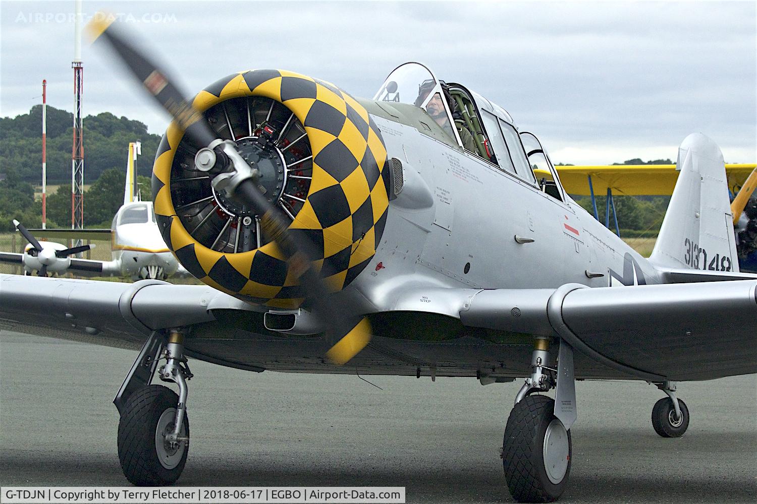 G-TDJN, 1944 North American AT-6D Texan C/N 121-42228, Participating in 2018 Project Propellor at Wolverhampton Halfpenny Green Airport