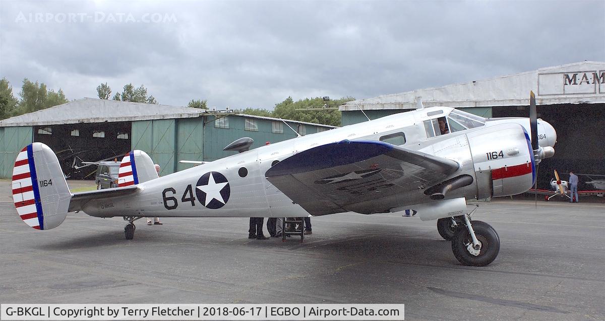 G-BKGL, 1952 Beech Expeditor 3TM C/N CA-164 (A-764), Participating in 2018 Project Propellor at Wolverhampton Halfpenny Green Airport