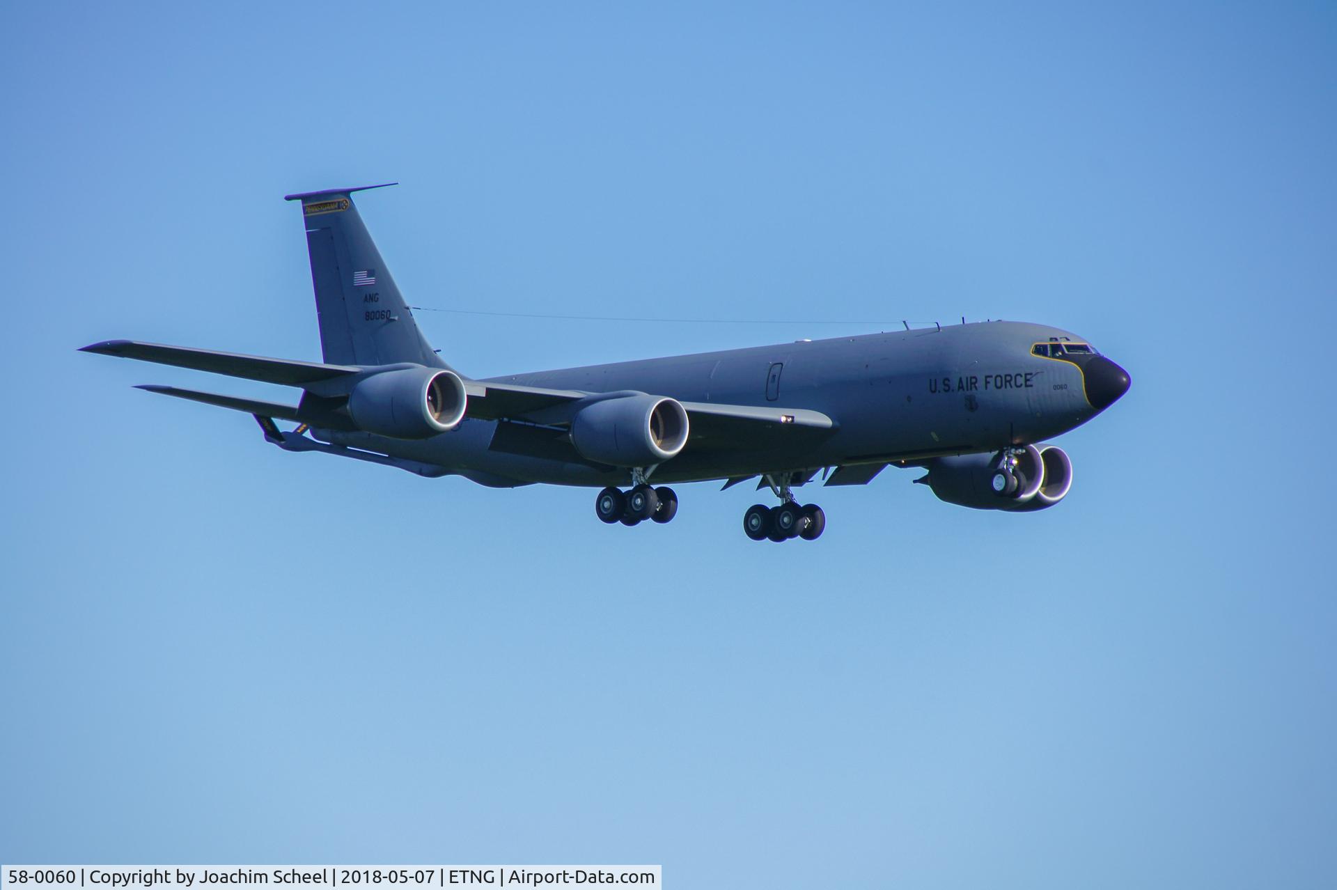 58-0060, 1958 Boeing KC-135T Stratotanker C/N 17805, Landing in Geilenkirchen AB on an early morning.