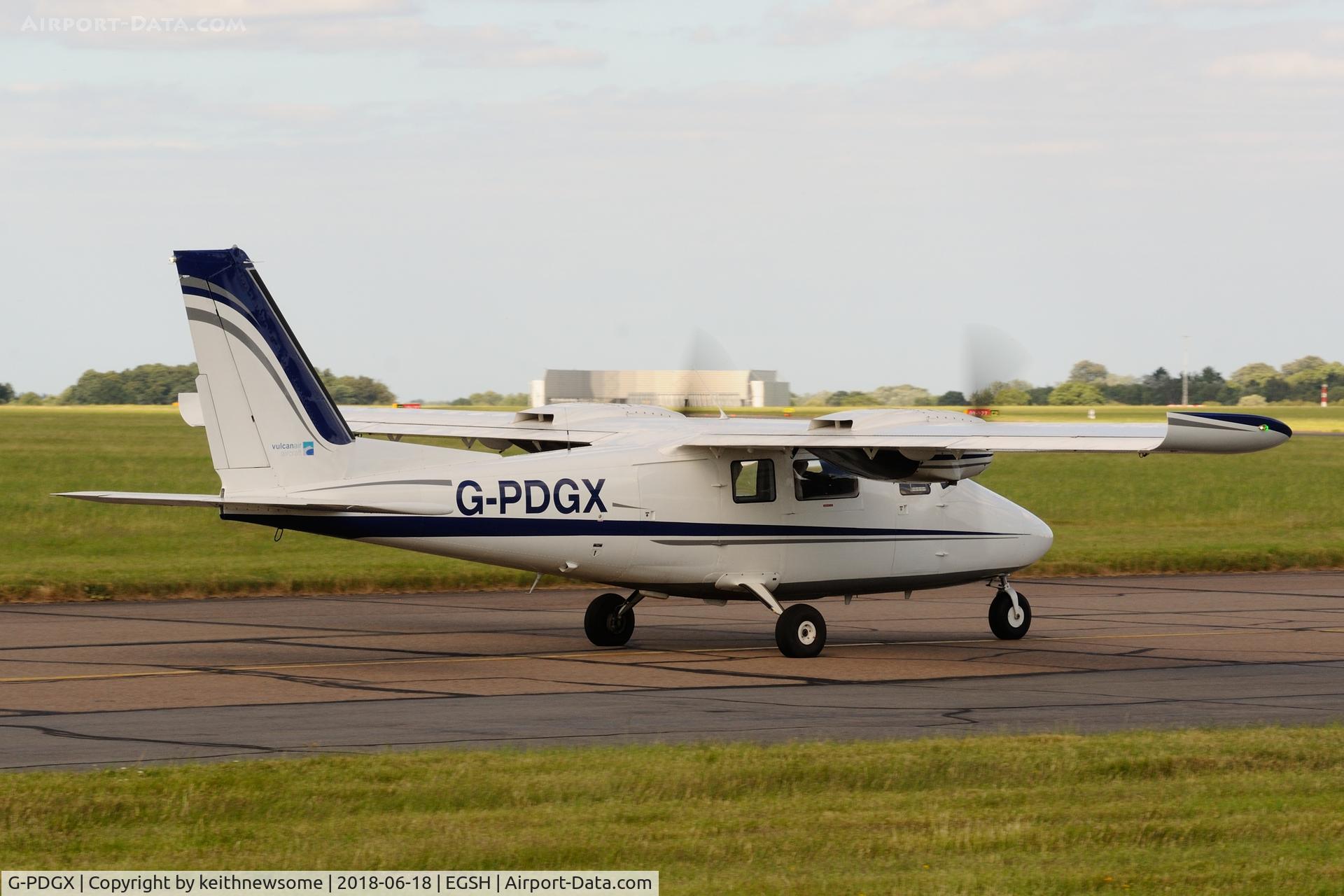 G-PDGX, 2015 Vulcanair P-68R Victor C/N 483-50, Leaving Norwich, formerly OY-GNS.