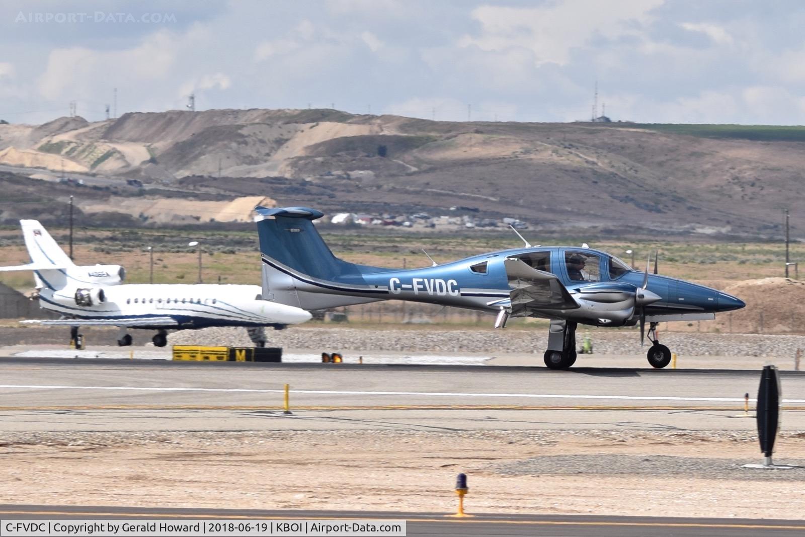 C-FVDC, 2018 Diamond DA-62 C/N 62.006, Starting take off run on RWY 28R.