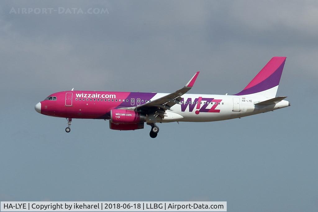 HA-LYE, 2014 Airbus A320-232 C/N 6131, Flight from Bucharest upon landing on runway 21.