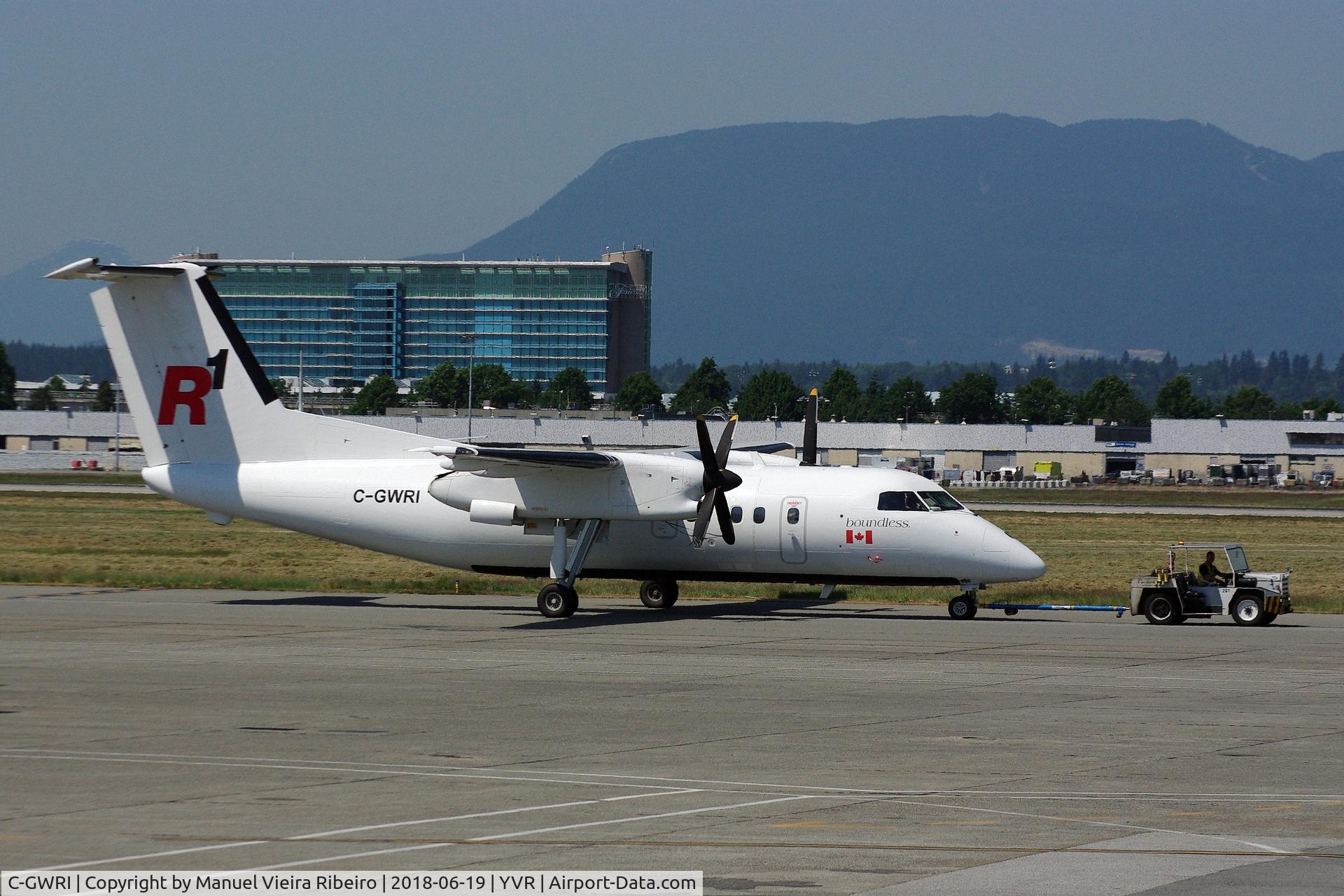 C-GWRI, 1988 De Havilland Canada DHC-8-103 Dash 8 C/N 98, At the South Terminal YVR