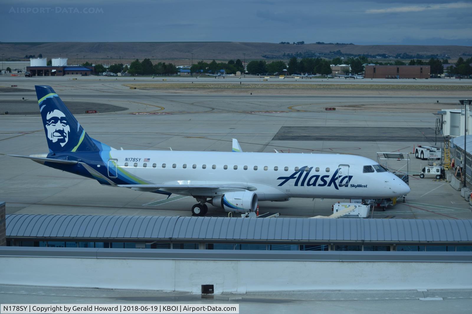 N178SY, 2016 Embraer 175LR (ERJ-170-200LR) C/N 17000555, Parked on the Alaska ramp.