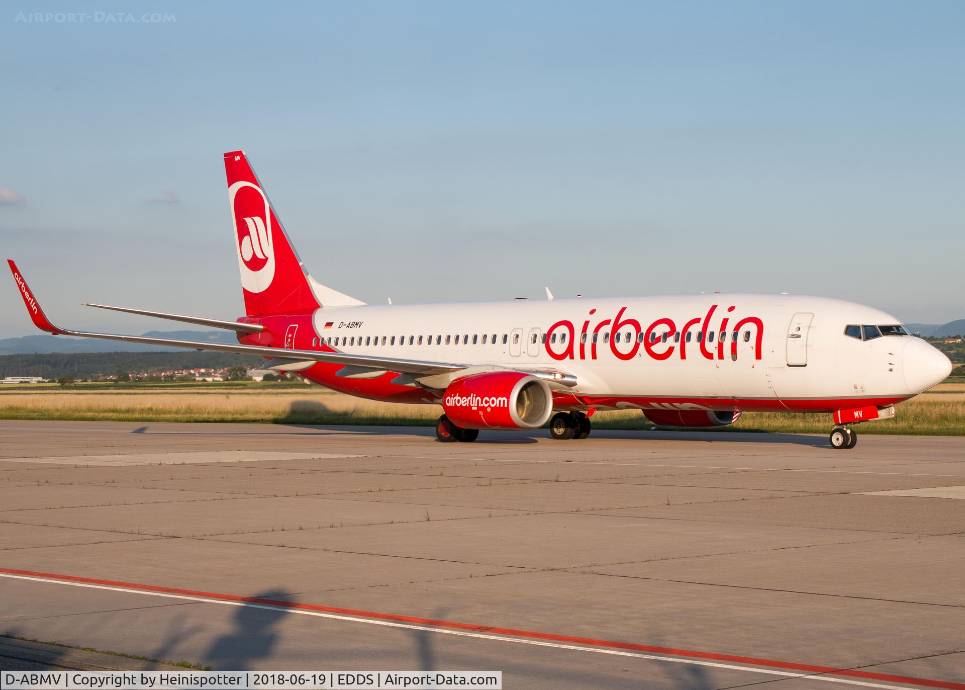 D-ABMV, 2013 Boeing 737-86J C/N 37785, D-ABMV at Stuttgart Airport.
