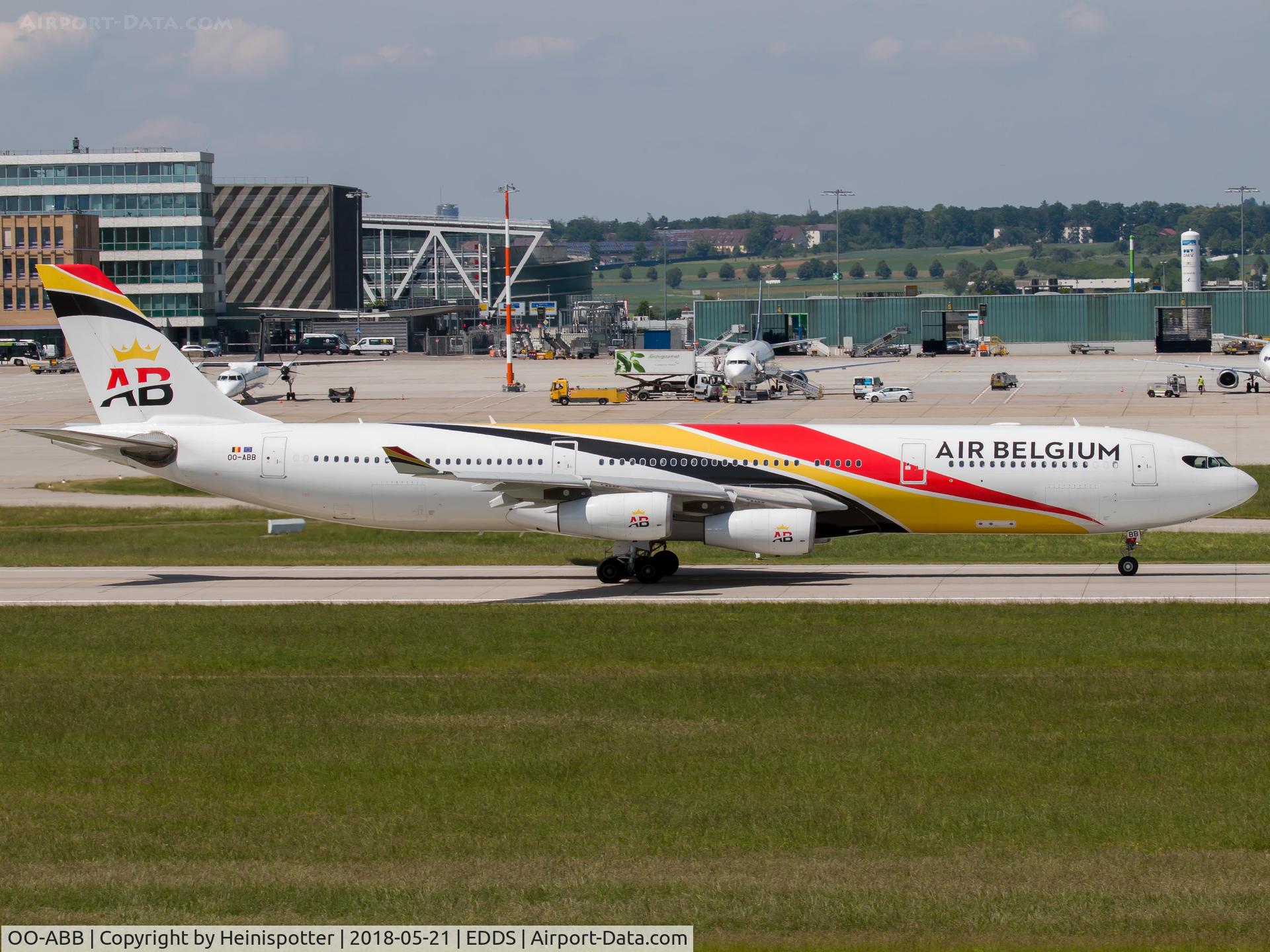 OO-ABB, 2007 Airbus A340-313 C/N 844, OO-ABB at Stuttgart Airport.