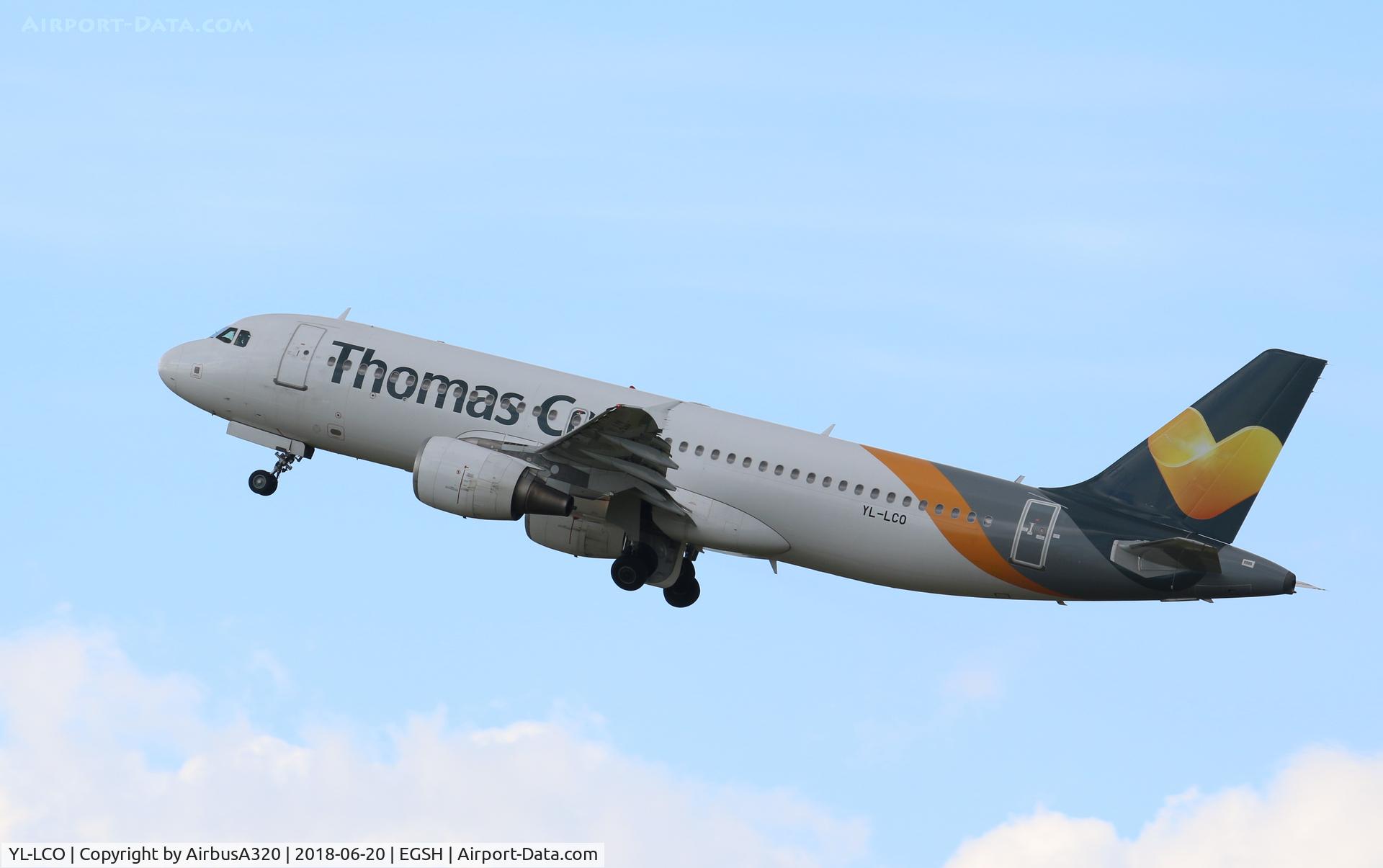 YL-LCO, 2002 Airbus A320-214 C/N 1873, Gear up rotato from RWY27 bound for Dalaman
