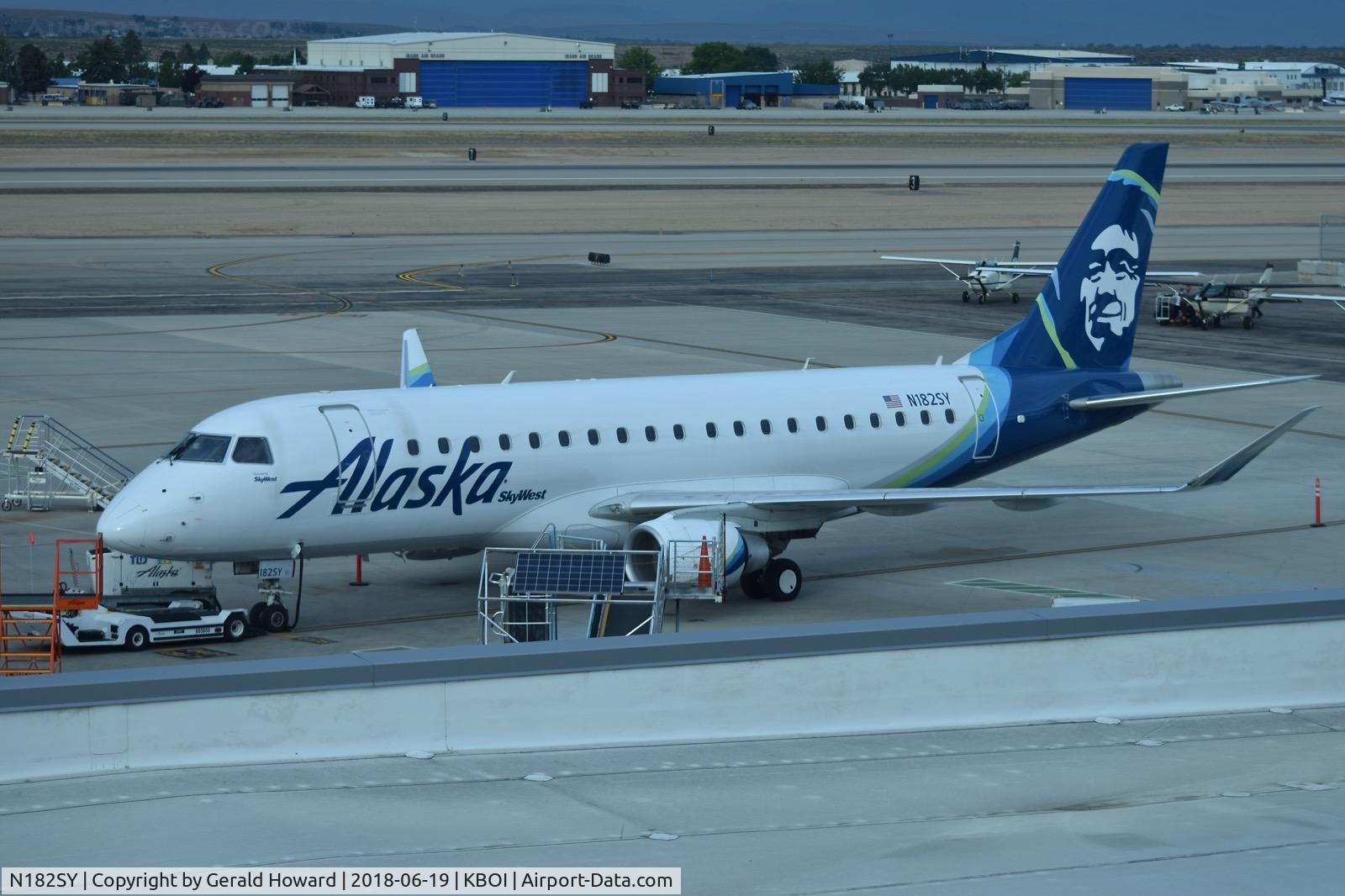 N182SY, 2016 Embraer 175LR (ERJ-170-200LR) C/N 17000579, Parked on the Alaska ramp.