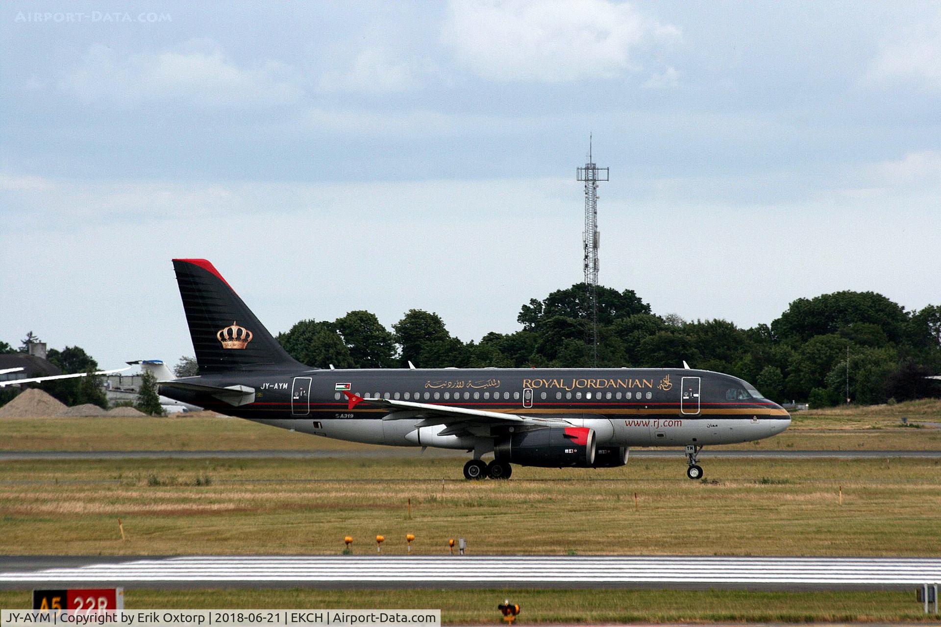 JY-AYM, 2008 Airbus A319-132 C/N 3685, JY-AYM taxing for takeoff rw 04R