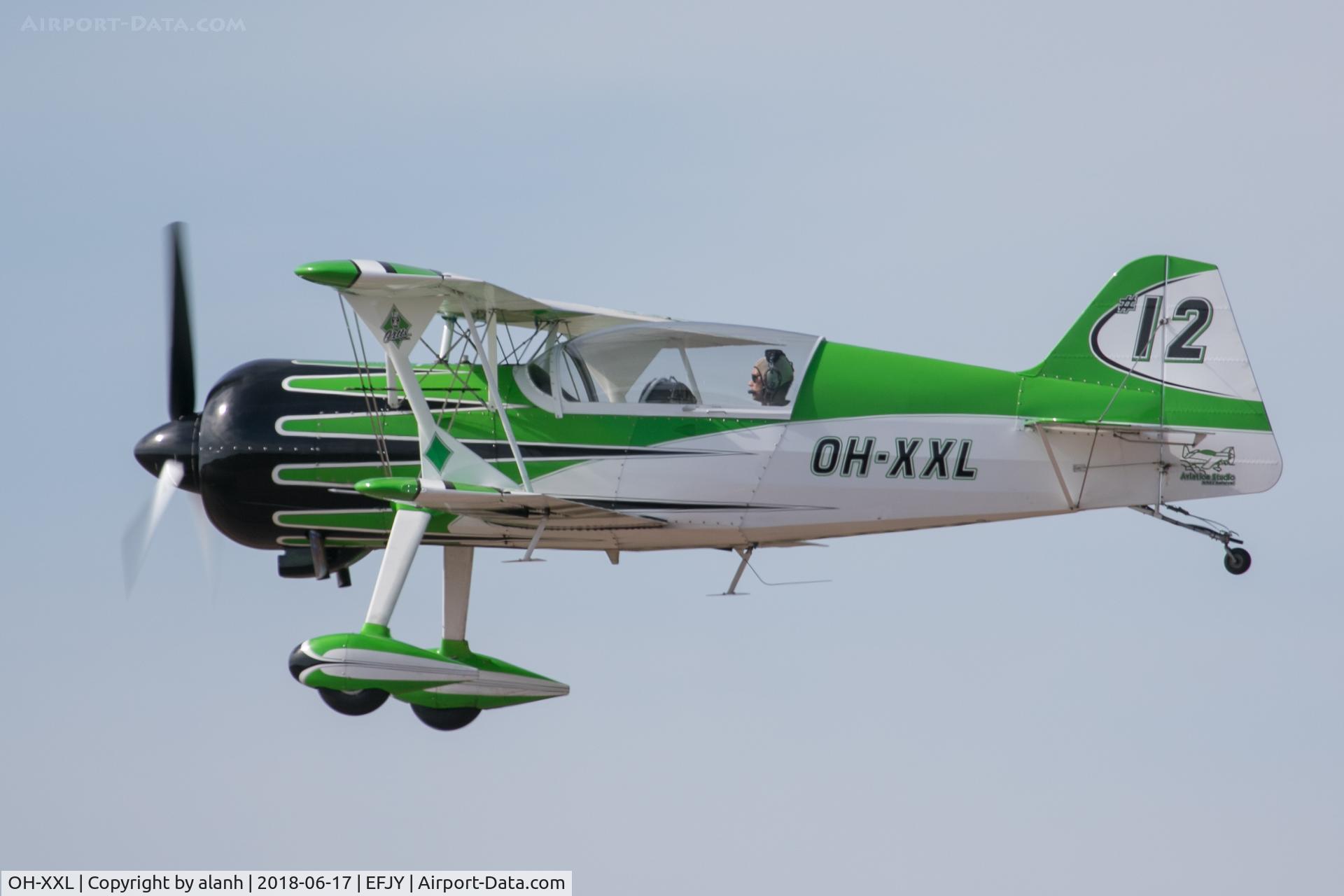 OH-XXL, 2013 Pitts Model 12 C/N 171, Climbing out to display at the 100th Anniversary of the Finnish Air Force Airshow
