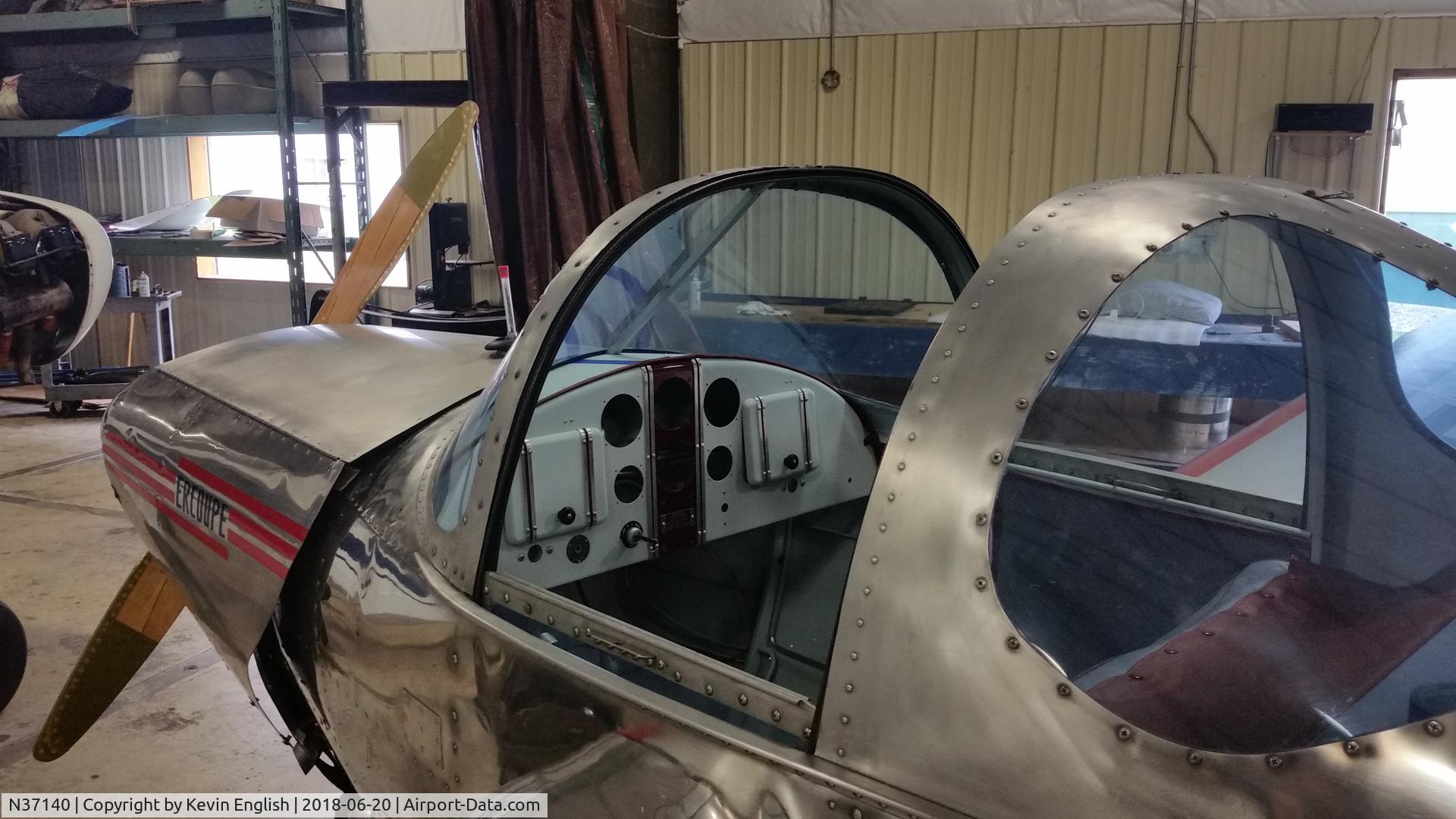 N37140, 1941 Erco 415C Ercoupe C/N 107, Most of the interior has been installed, sans for the yokes and instruments