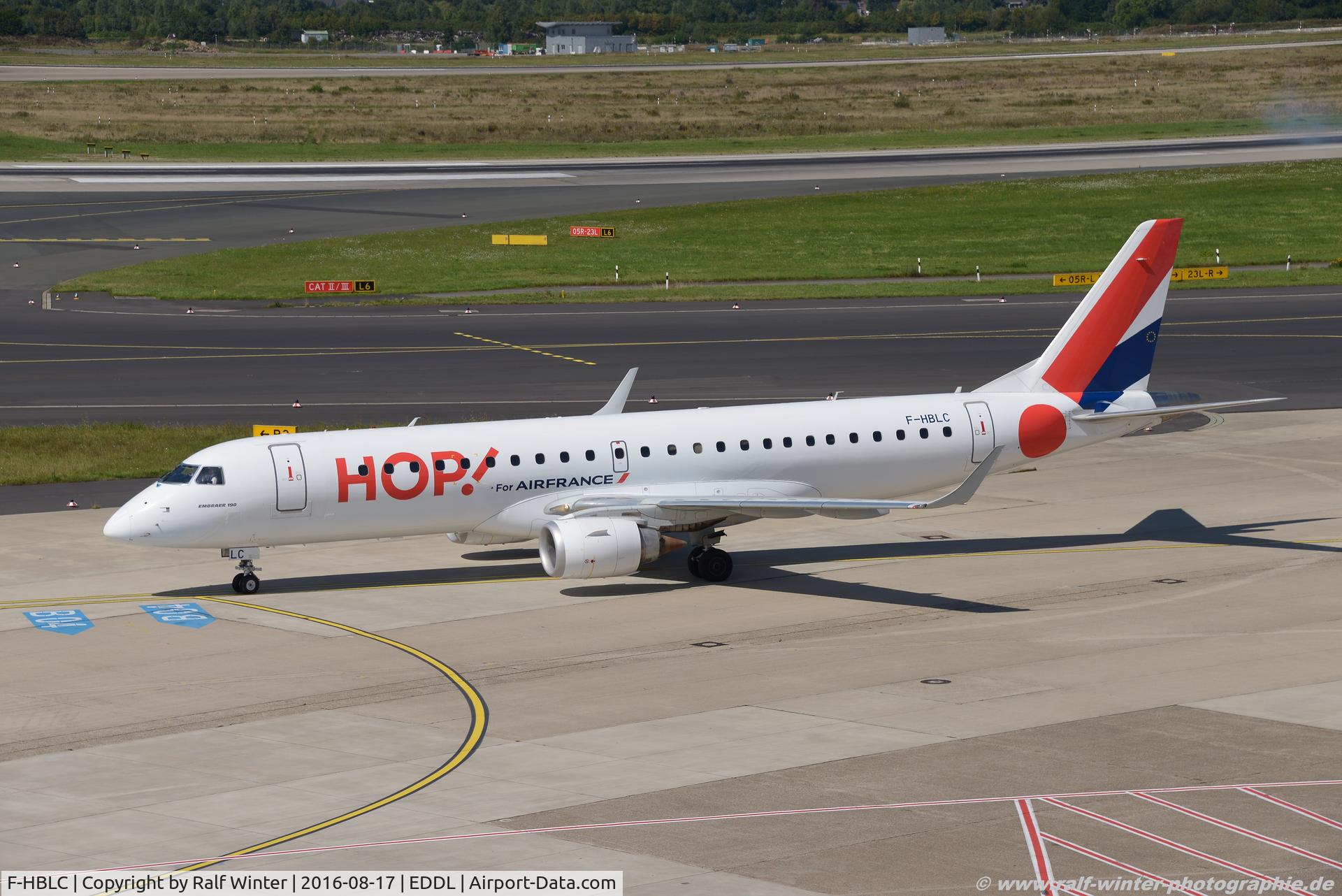 F-HBLC, 2007 Embraer 190AR (ERJ-190-100IGW) C/N 19000080, Embraer ERJ-190LR 190-100LR - A5 HOP HOP! opby RAE Regional CAE - 19000080 - F-HBLC - 17.08.2016 - DUS