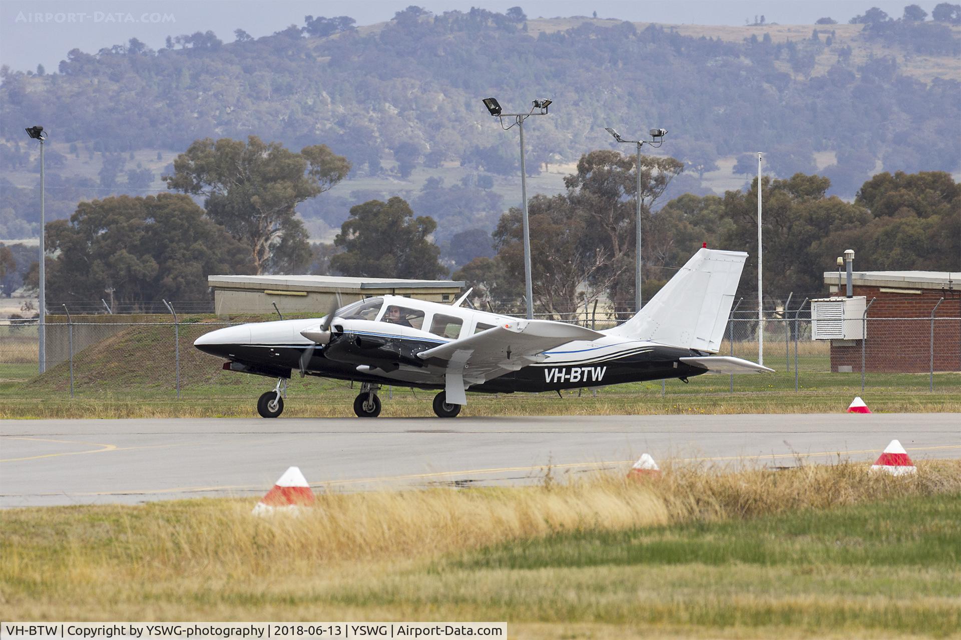 VH-BTW, 1974 Piper PA-34-200 Seneca C/N 34-7450107, Flight One Australia (VH-BTW) Piper PA-34-200 Seneca at Wagga Wagga Airport