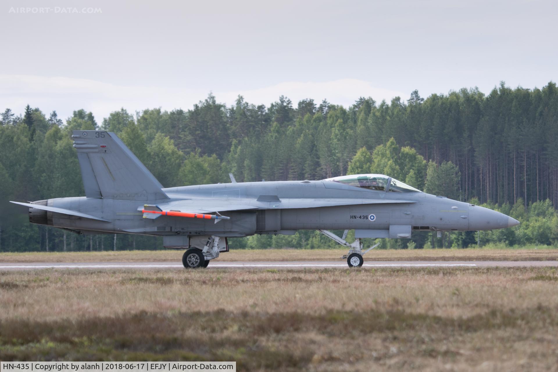 HN-435, McDonnell Douglas F-18C Hornet C/N 1443, Taxiing after display at the 100th Anniversary of the Finnish Air Force airshow