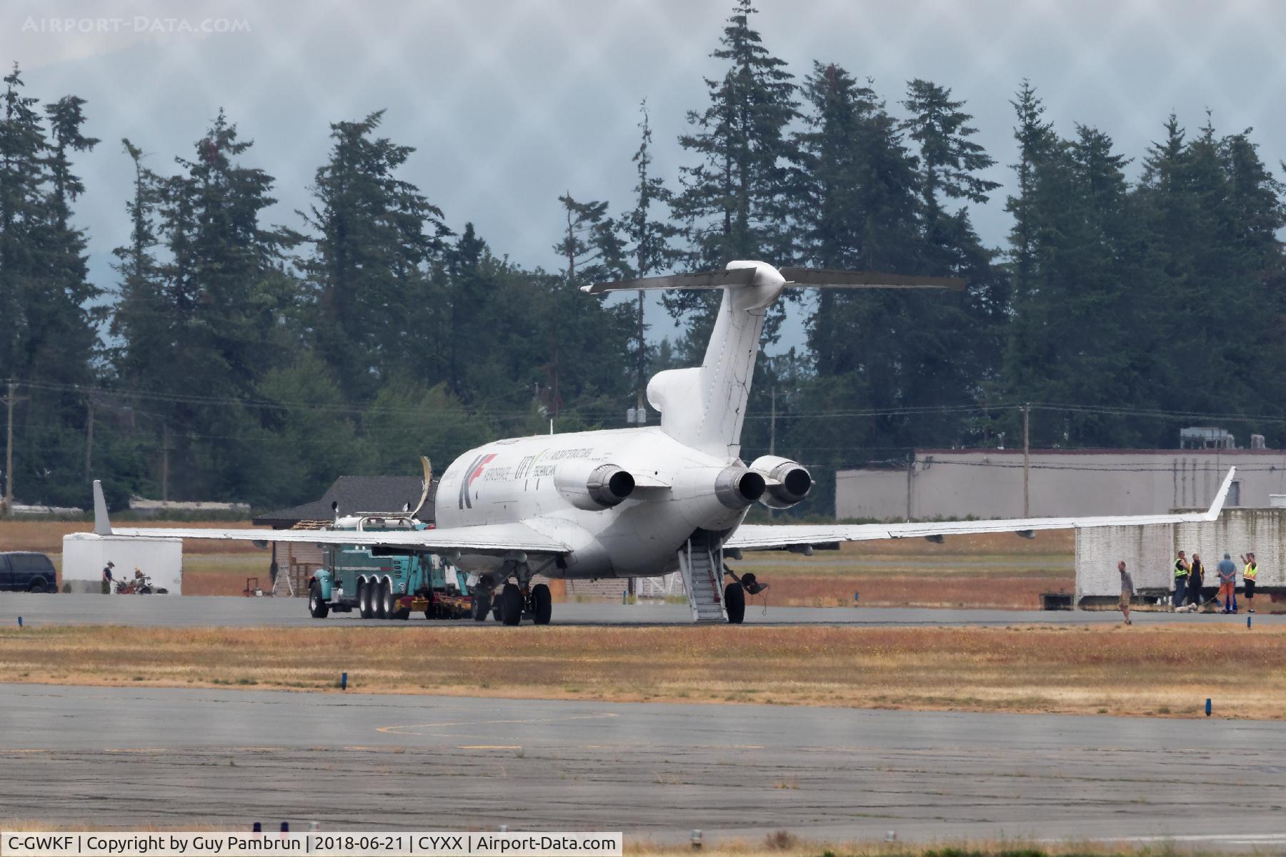 C-GWKF, 1976 Boeing 727-243 C/N 21270, Retired and going to be used to instruct students on structural maintenance at the Univ. of the Fraser Valley.