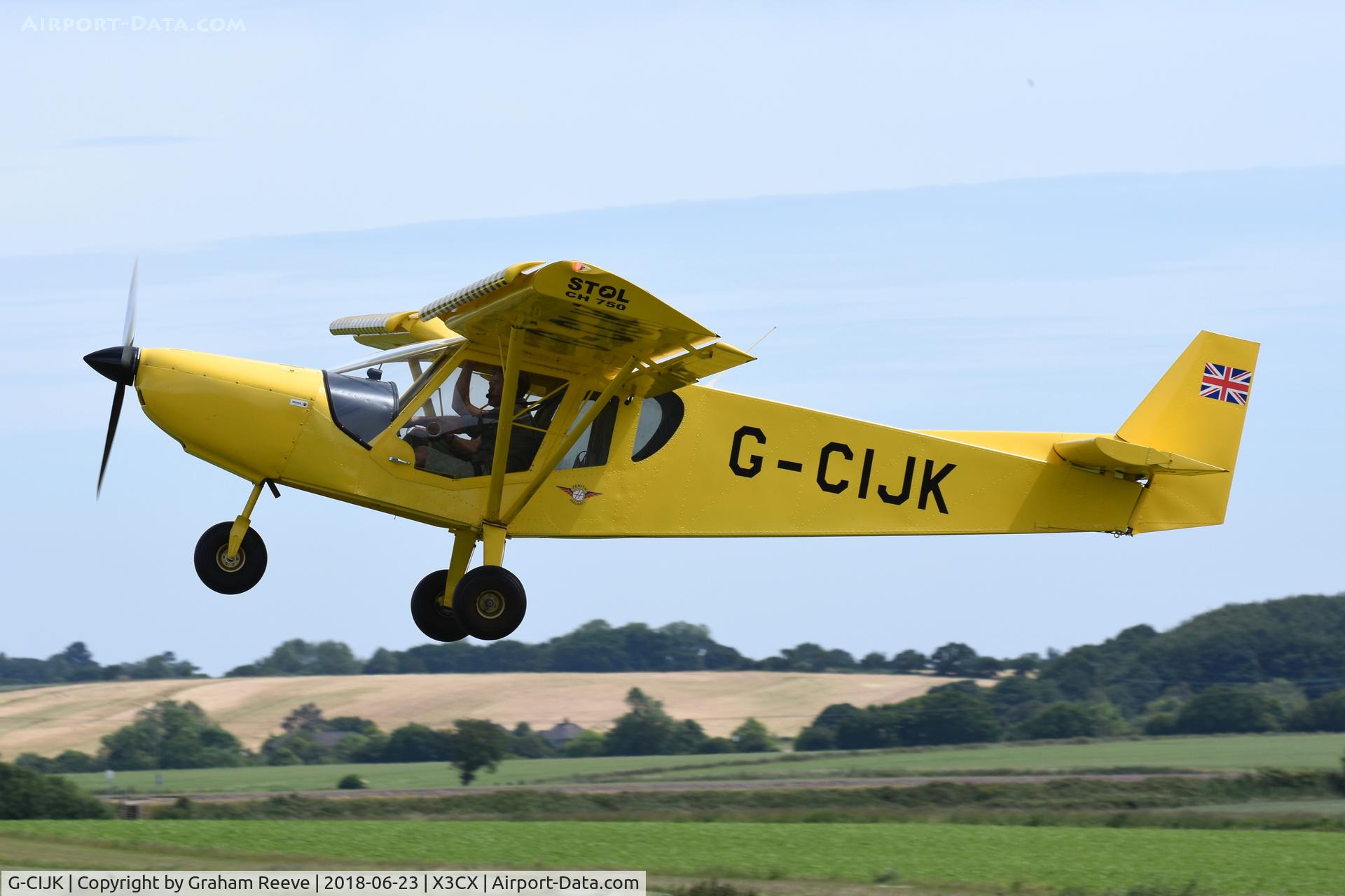 G-CIJK, 2014 Zenair STOL CH-750 C/N LAA 381-15187, Departing from Northrepps.