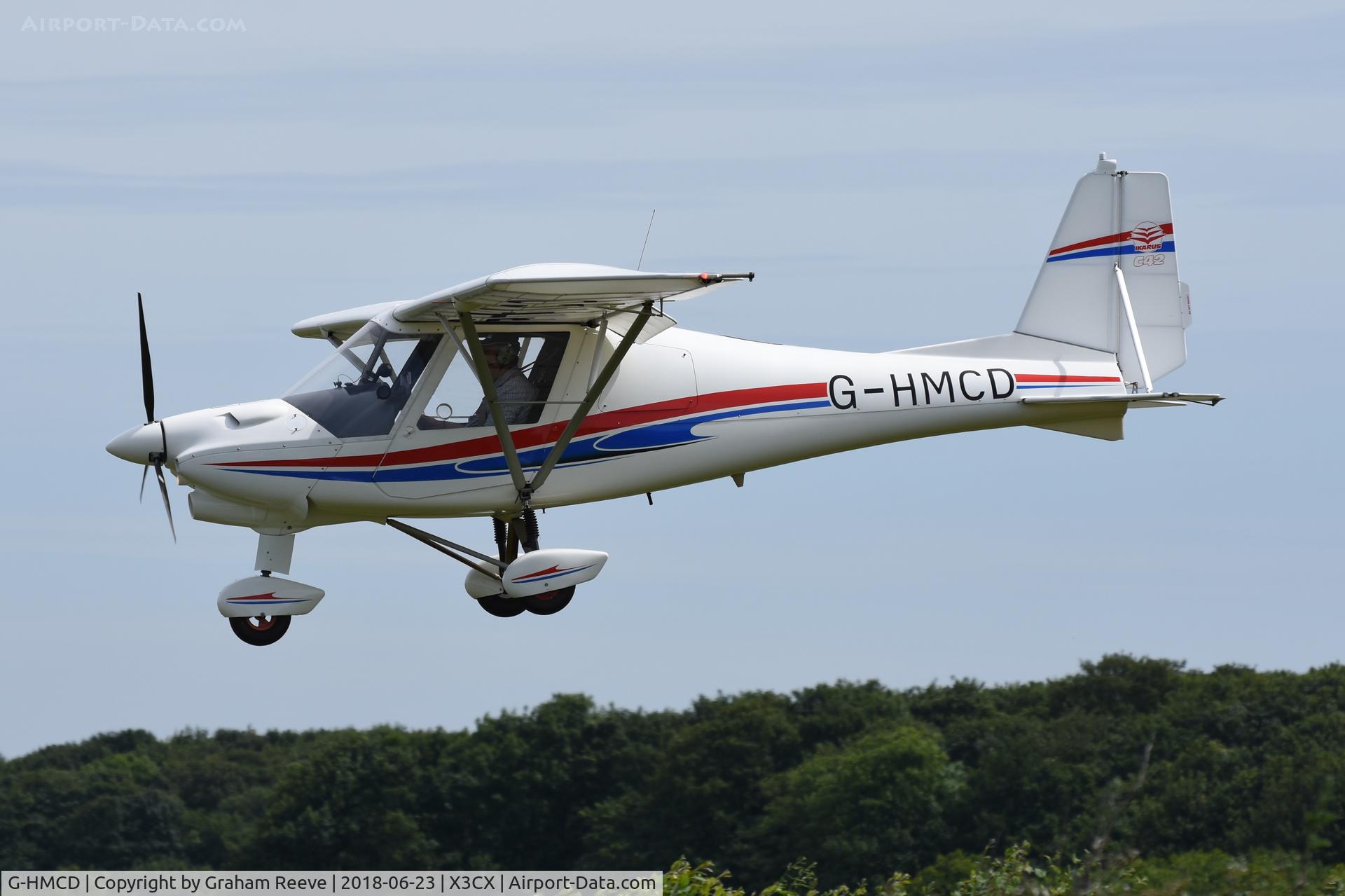 G-HMCD, 2011 Comco Ikarus C42 FB80 Bravo C/N 1103-7142, Landing at Northrepps.