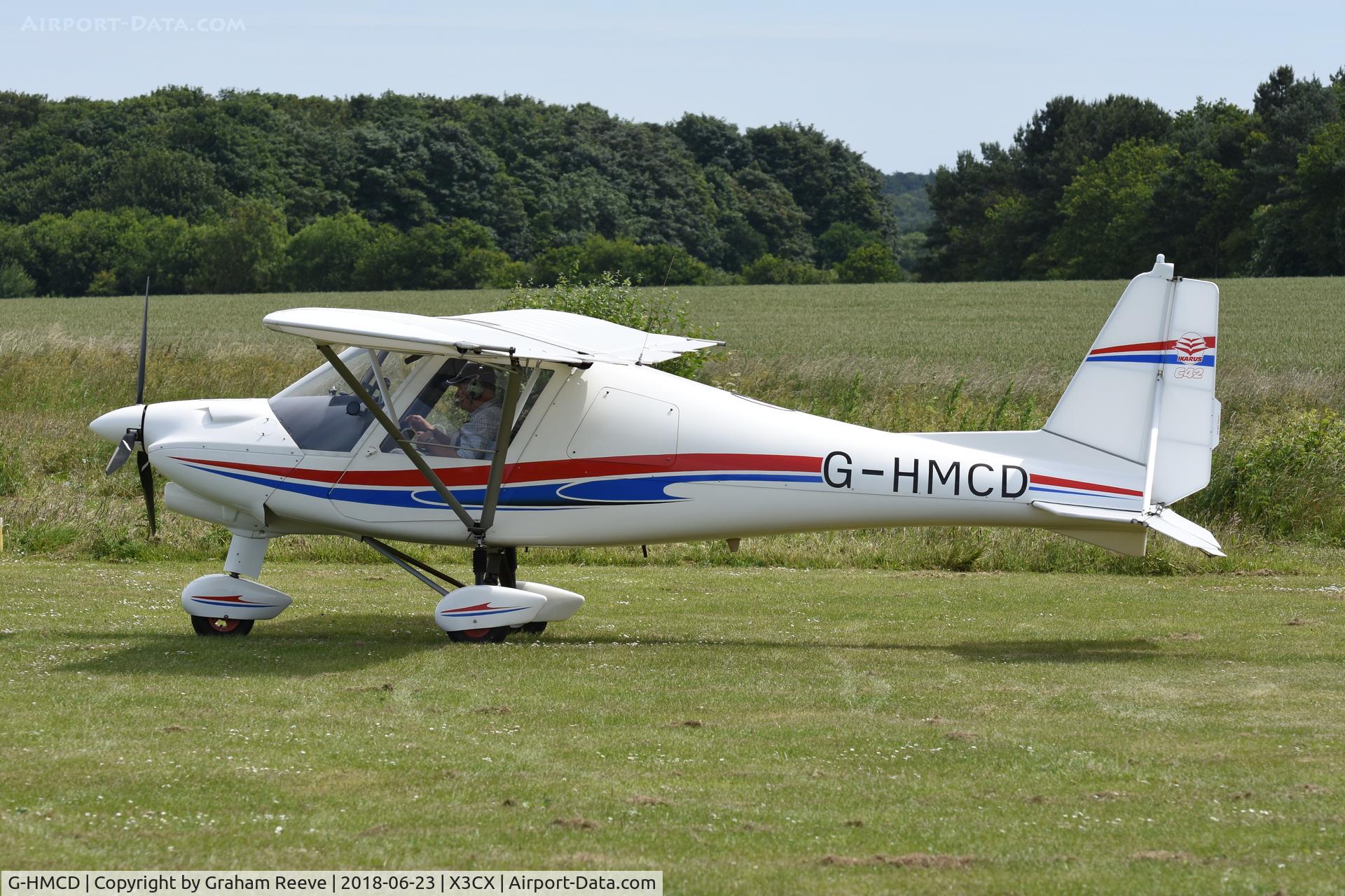 G-HMCD, 2011 Comco Ikarus C42 FB80 Bravo C/N 1103-7142, Just landed at Northrepps.