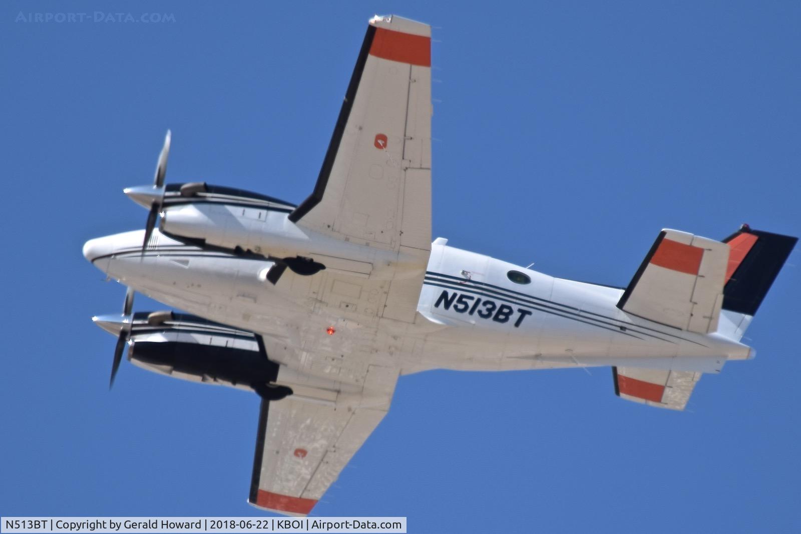 N513BT, Raytheon C90GT King Air C/N LJ-1798, Departing BOI.
