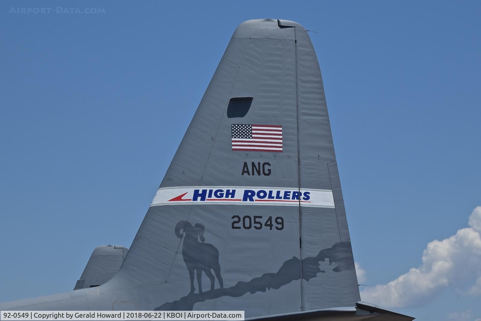92-0549, 1992 Lockheed C-130H Hercules C/N 382-5337, Parked on the north GA ramp.  152nd AW, Nevada ANG, Reno, NV.