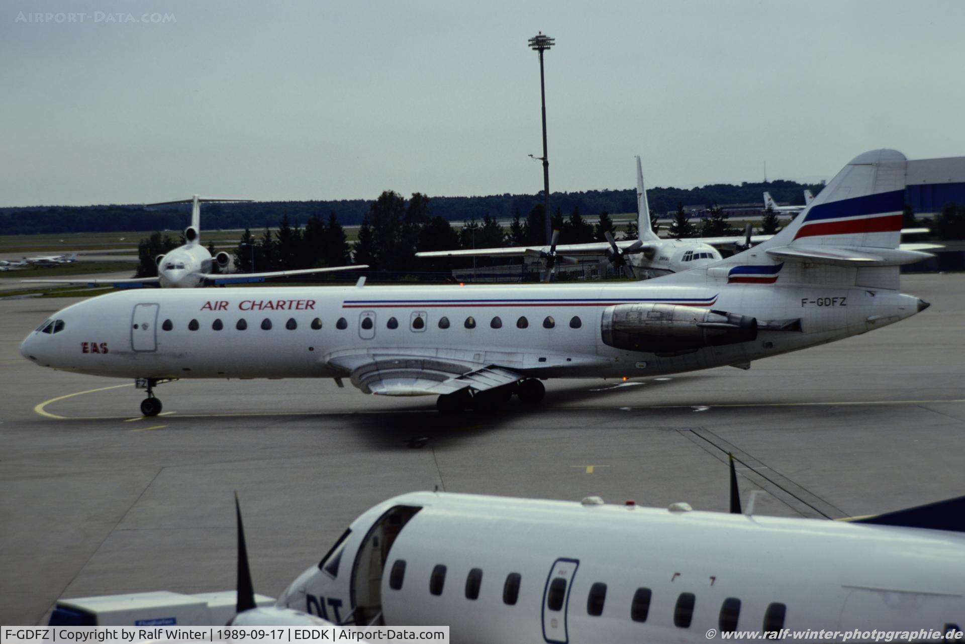 F-GDFZ, 1966 Sud Aviation SE-210 Caravelle 10B3 Super B C/N 211, Sud Aviation SE-210 Caravelle 10B3 Super B - Air Charter EAS Europe Aero Service - ex- OH-LSH - 211- F-GDFZ - 17.09.1989 - CGN