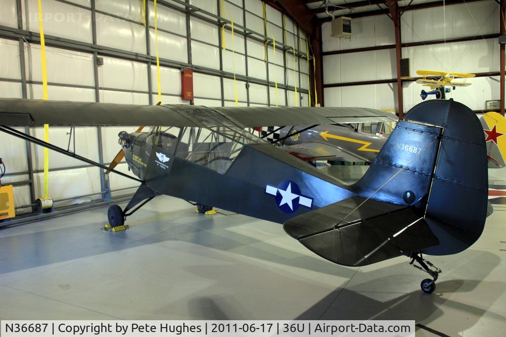 N36687, 1941 Aeronca 65-TAC C/N L1441TA, N36687 Aeronca 65 in the Ghost Squadron hangar at Heber, Utah
