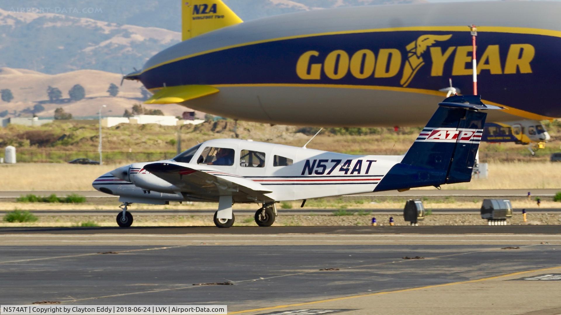 N574AT, 2005 Piper PA-44-180 Seminole C/N 4496199, Livermore Airport California 2018.