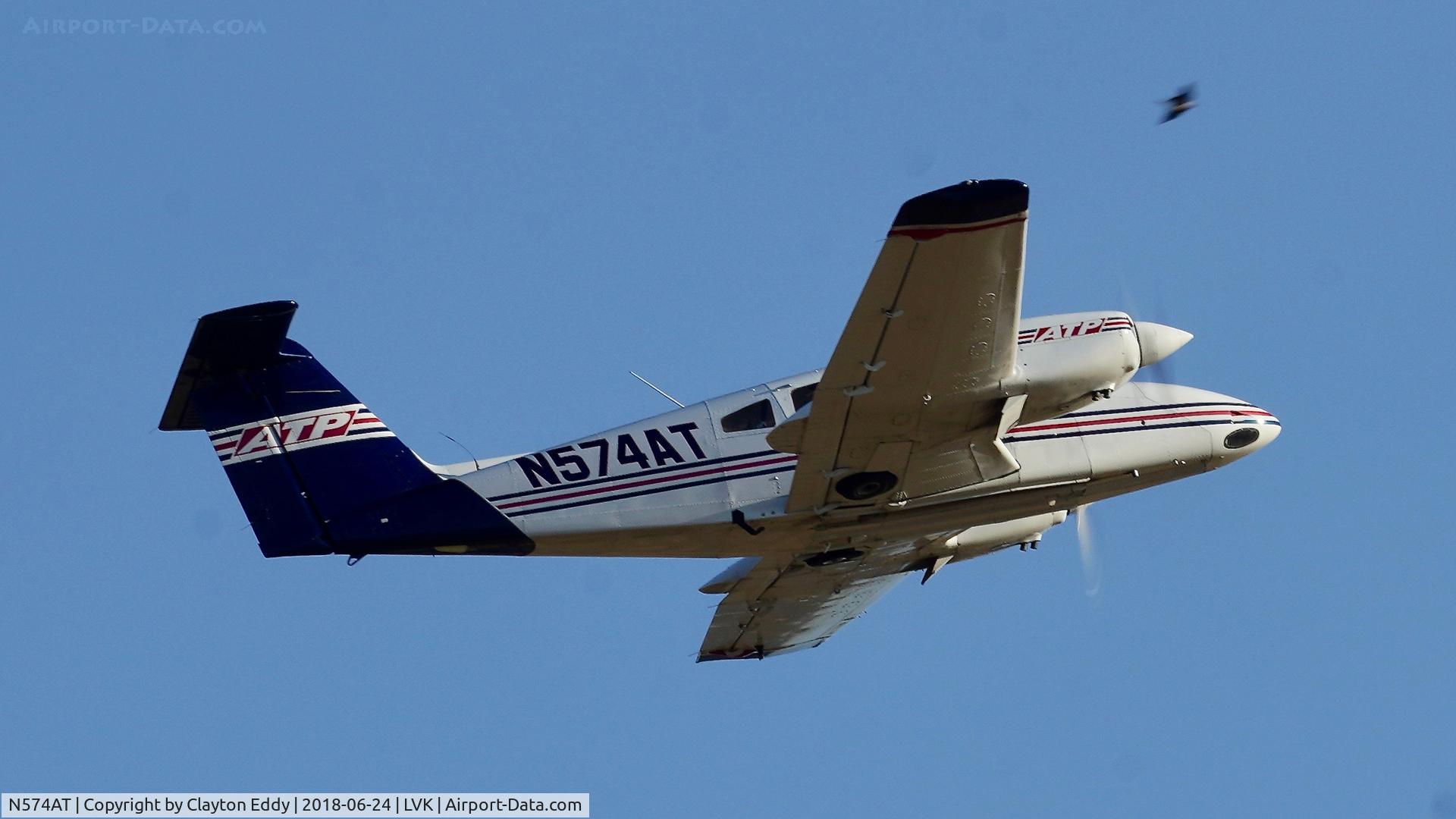 N574AT, 2005 Piper PA-44-180 Seminole C/N 4496199, Livermore Airport California 2018.
