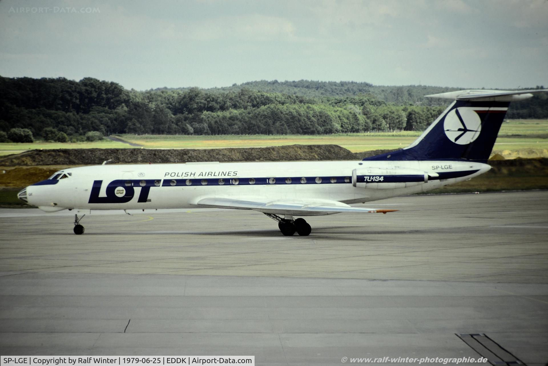 SP-LGE, 2000 Embraer ERJ-145MP (EMB-145MP) C/N 145285, Tupolev Tu-134 - LOT Polskie Linie Lotnicze 'Iignocy Domekyo' - 9350806 - SP-LGE - 25.06.1979 - CGN