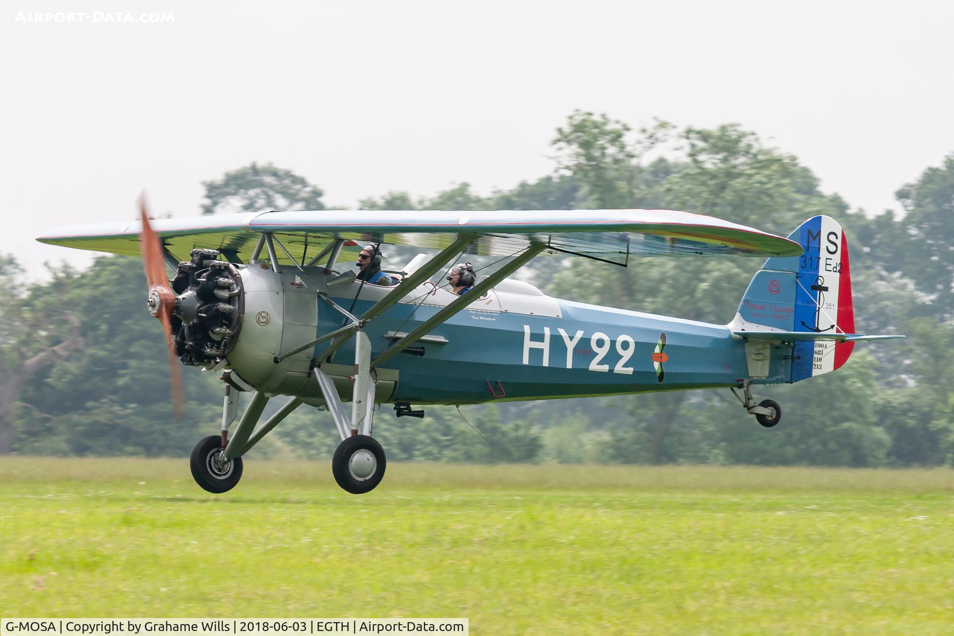 G-MOSA, 1952 Morane-Saulnier MS.317 C/N 351, Morane-Saulnier MS317 351/HY22 (G-MOSA) Old Warden 3/6/18