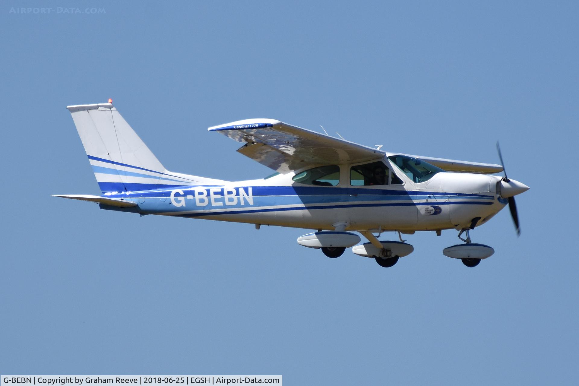 G-BEBN, 1971 Cessna 177B Cardinal C/N 17701631, Landing at Norwich.