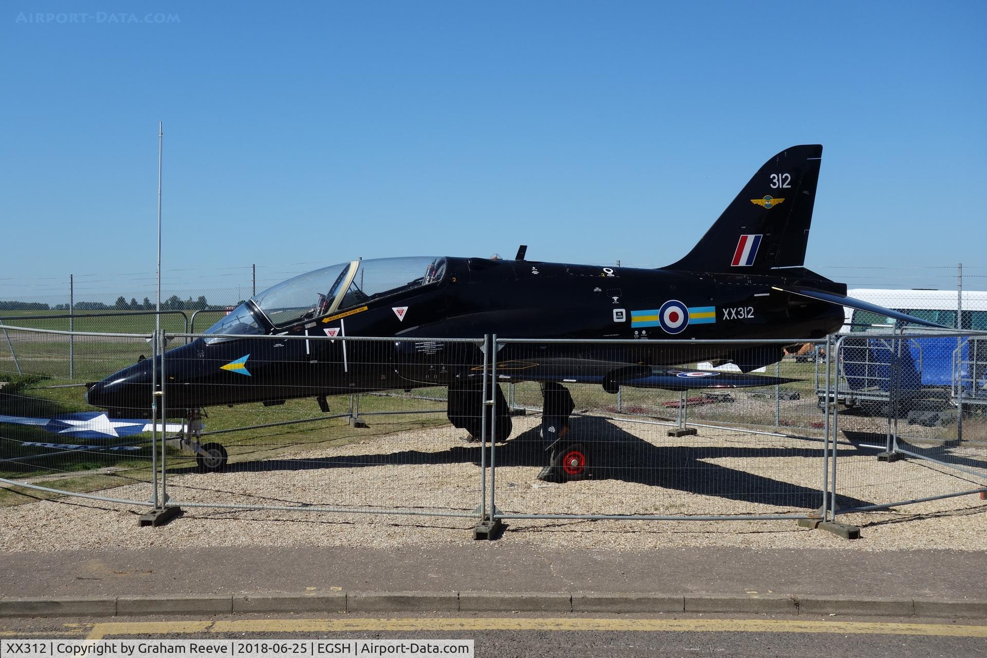 XX312, 1980 Hawker Siddeley Hawk T.1W C/N 148/312137, On display at Norwich.