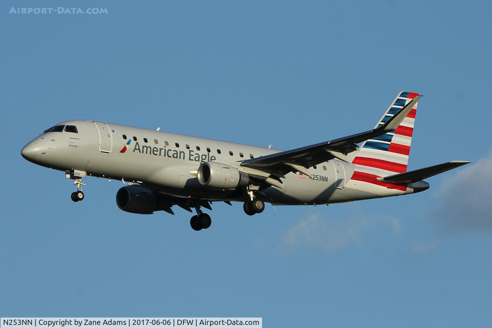 N253NN, 2017 Embraer 175LR (ERJ-170-200LR) C/N 17000649, Arriving at DFW Airport