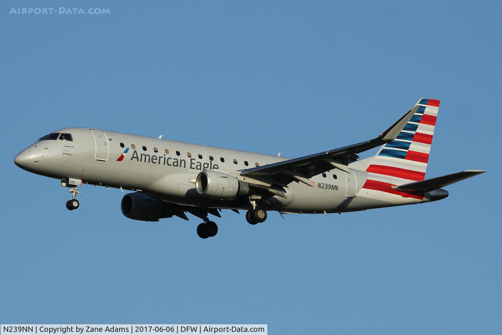N239NN, 2016 Embraer 175LR (ERJ-170-200LR) C/N 17000586, Arriving at DFW Airport