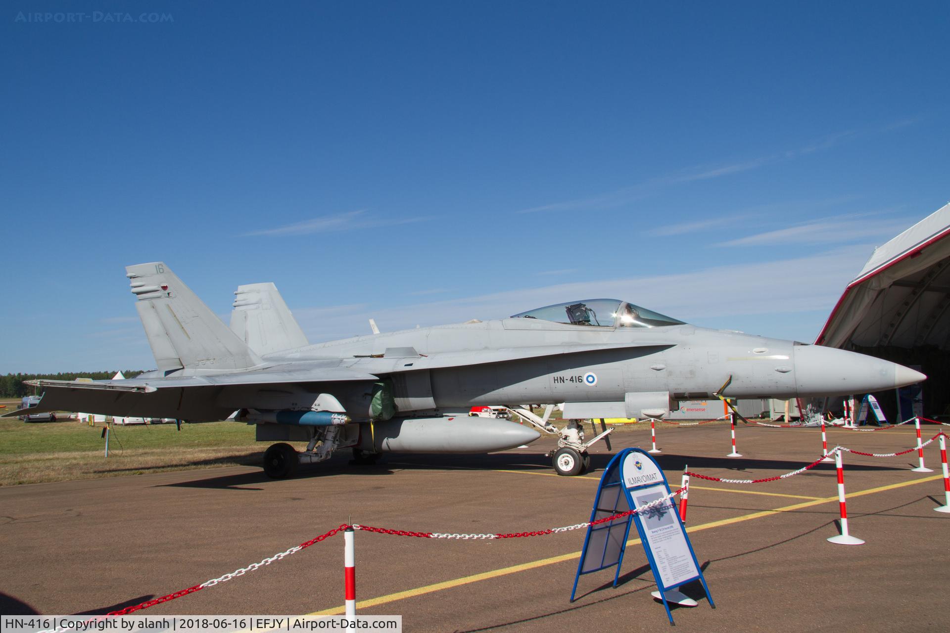 HN-416, McDonnell Douglas F-18C Hornet C/N 1395, Static display at the 100th Anniversary of the Finnish Air Force airshow