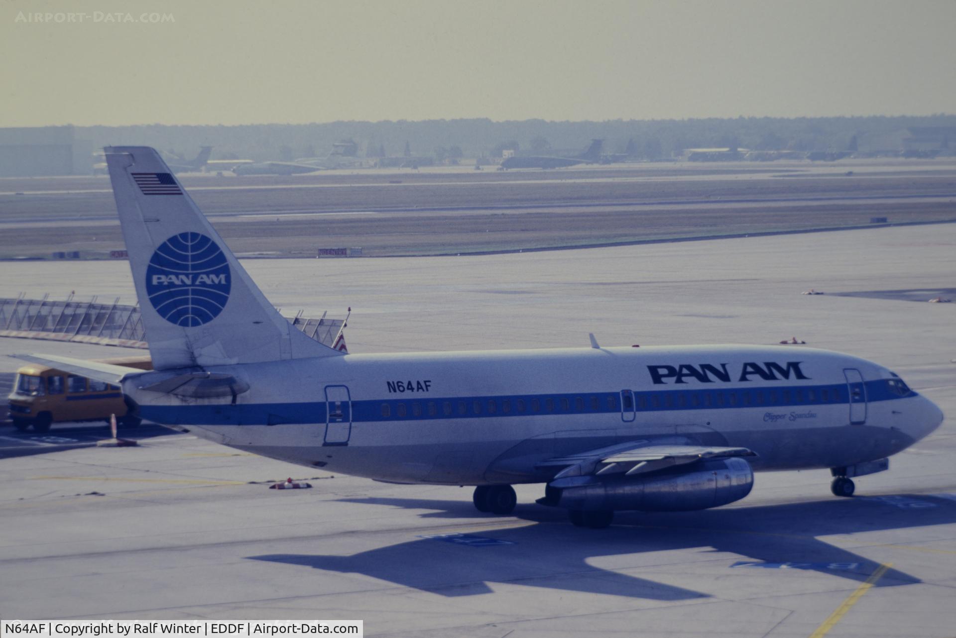 N64AF, 1969 Boeing 737-222 C/N 19549, Boeing 737-222 - PA PAA - Pan Am 'Spandau'  ex.N9043U -  19549 - N64AF - 09.1985 - FRA