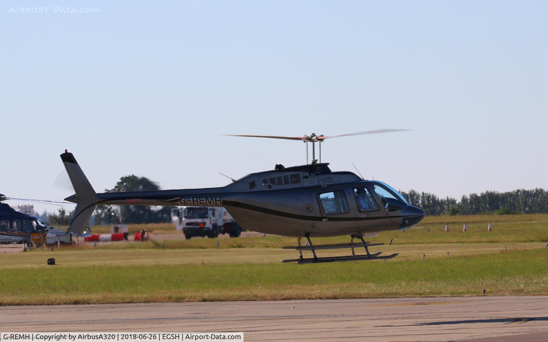G-REMH, 2007 Bell 206B JetRanger III C/N 4626, Departing Saxon ramp