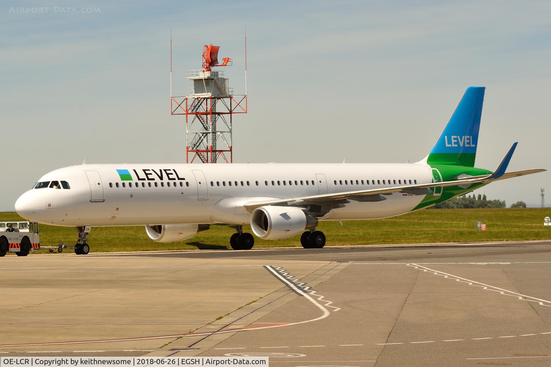 OE-LCR, 2015 Airbus A321-211 C/N 6719, Out of spray shop with Level colour scheme.