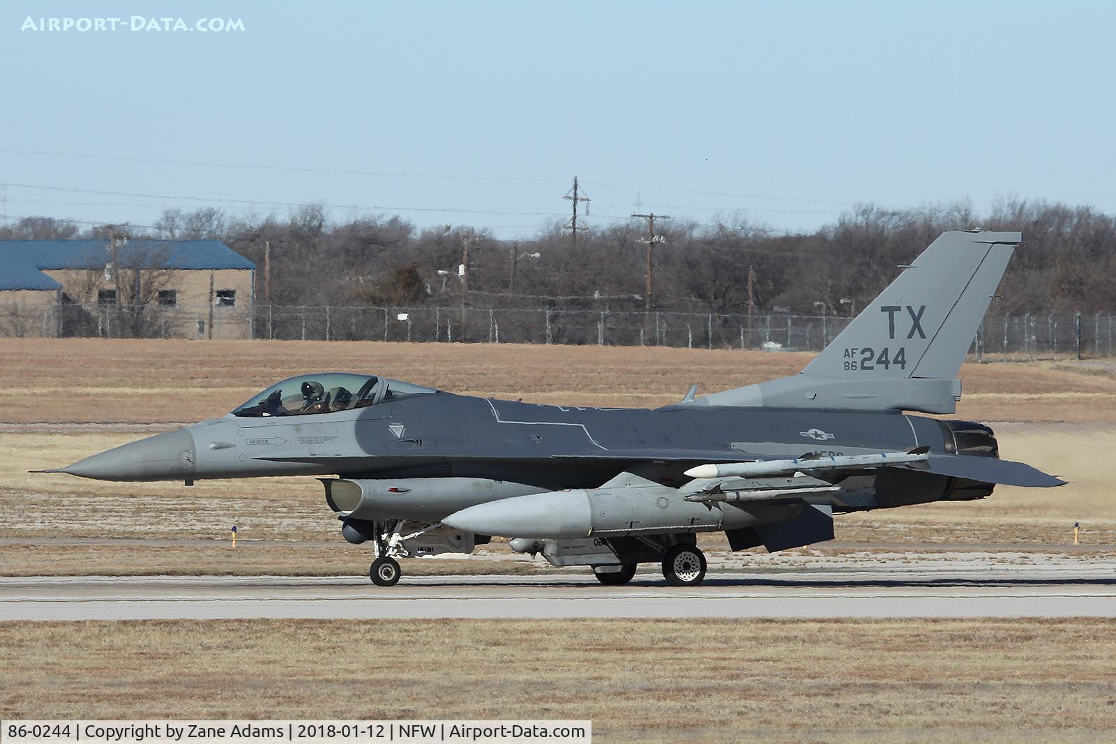 86-0244, 1986 General Dynamics F-16C Fighting Falcon C/N 5C-350, Departing NAS Fort Worth