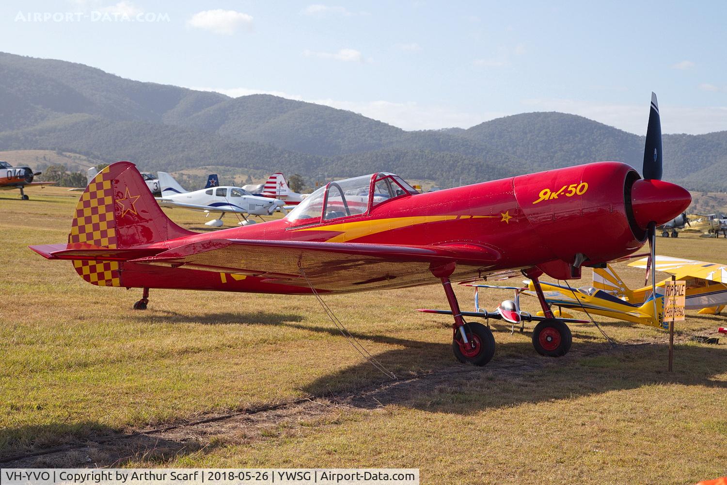 VH-YVO, 1984 Yakovlev Yak-50 C/N 842808, Watts Bridge 2018