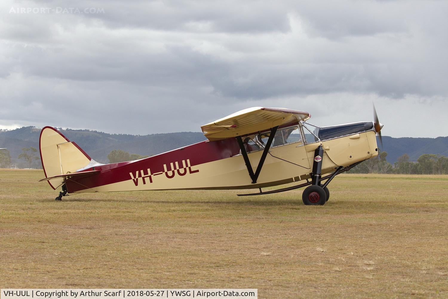 VH-UUL, 1935 De Havilland DH.85 Leopard Moth C/N 7111, Watts Bridge 2018