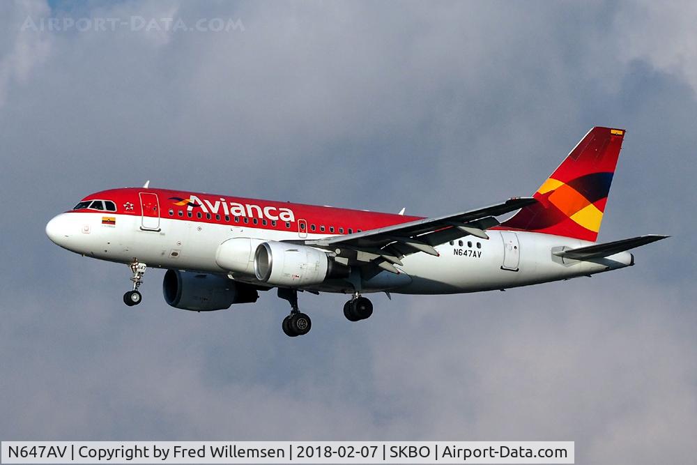 N647AV, 2008 Airbus A319-115 C/N 3647, AVIANCA