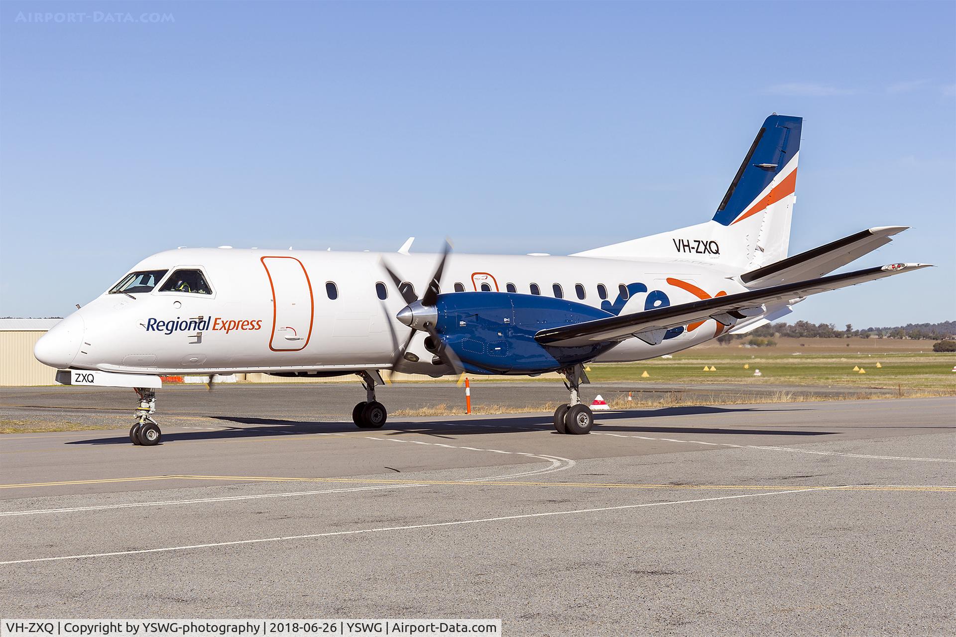 VH-ZXQ, 1997 Saab 340B C/N 340B-423, Regional Express (VH-ZXQ) Saab 340B at Wagga Wagga Airport