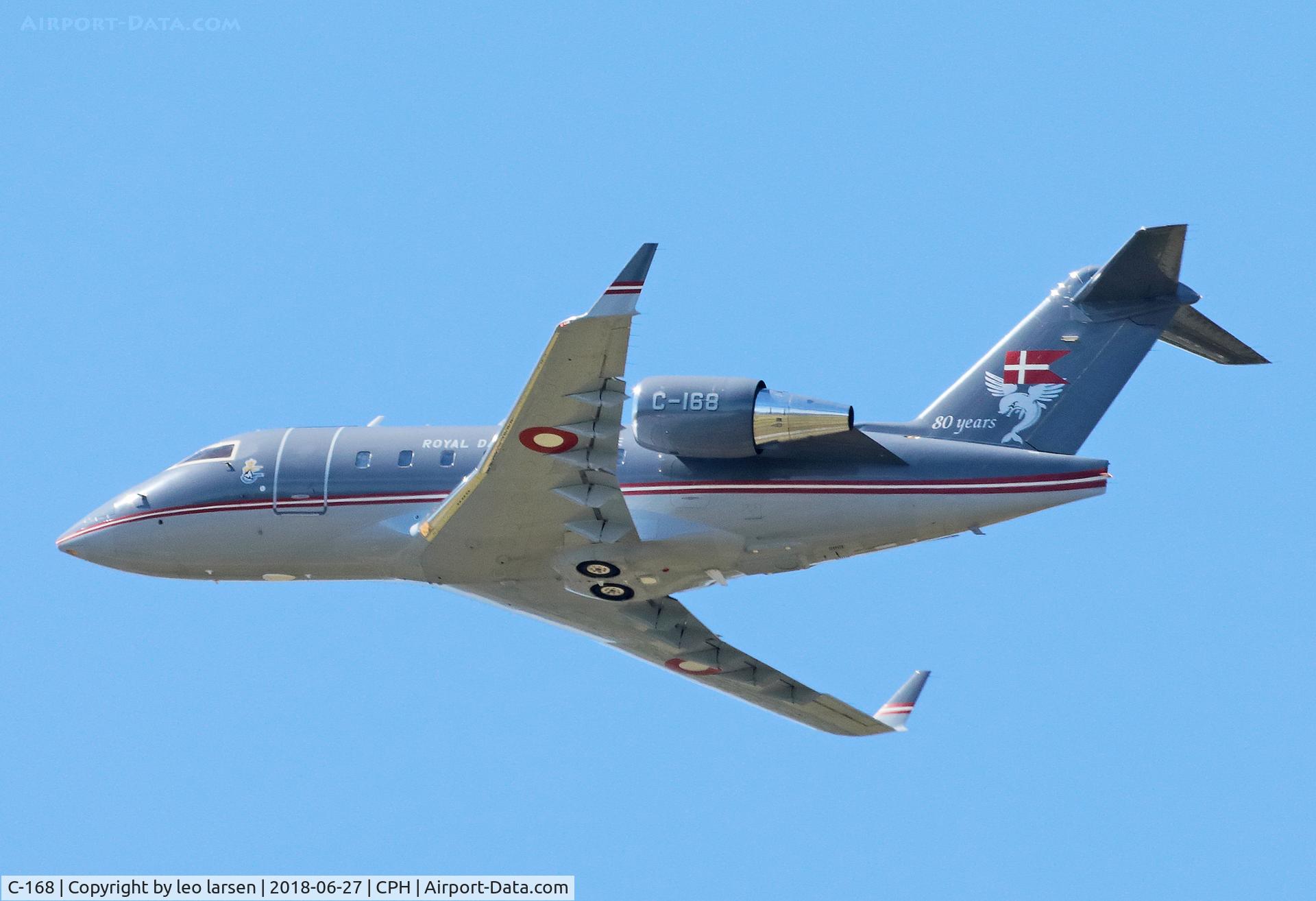 C-168, 2000 Bombardier Challenger 604 (CL-600-2B16) C/N 5468, Copenhagen 27.6.2018 T/O R-22R