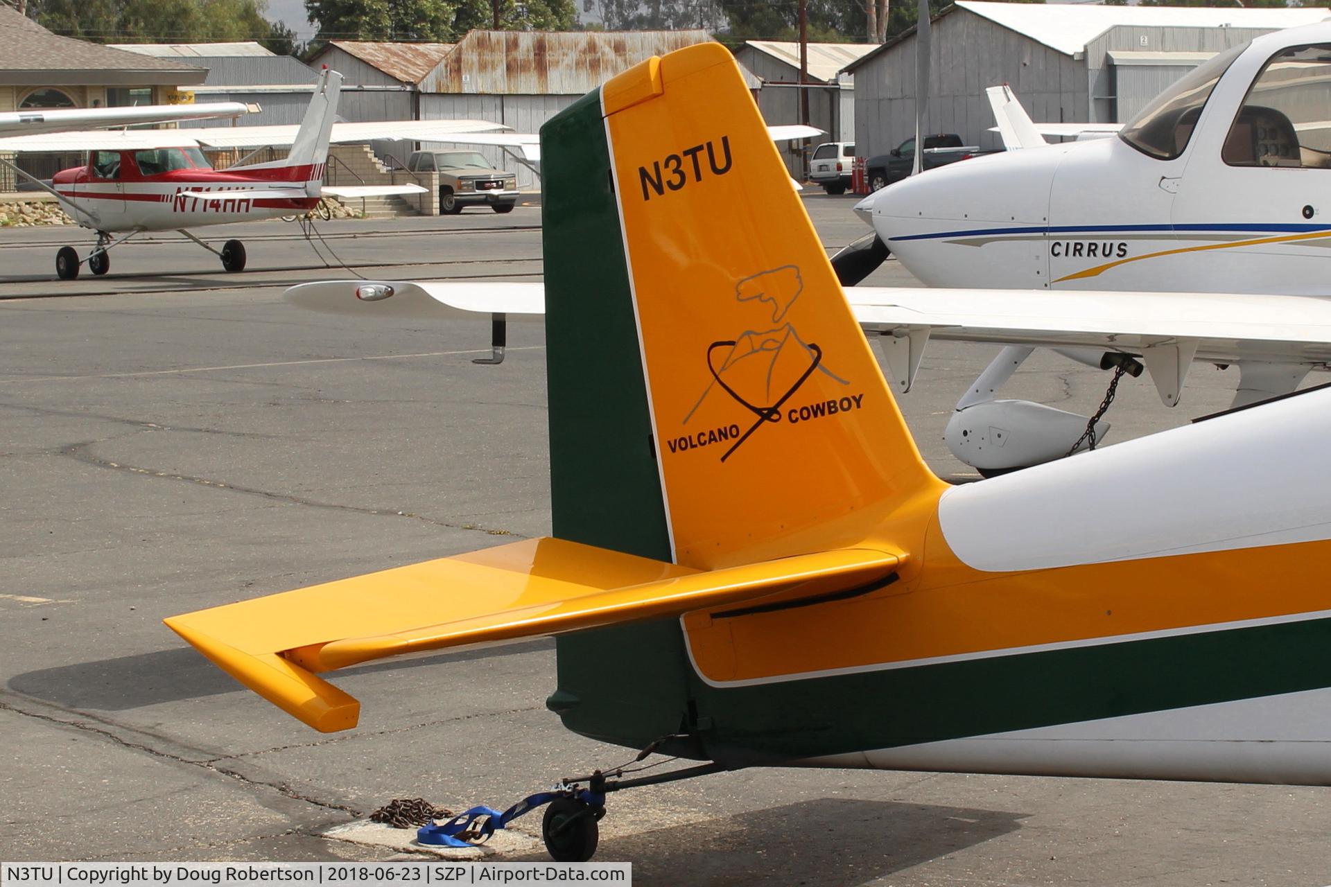 N3TU, 2006 Vans RV-8 C/N 81951, 2006 Miiller VAN's RV-8 'Volcano Cowboy', tail logo, at Bucker reunion, see all photos