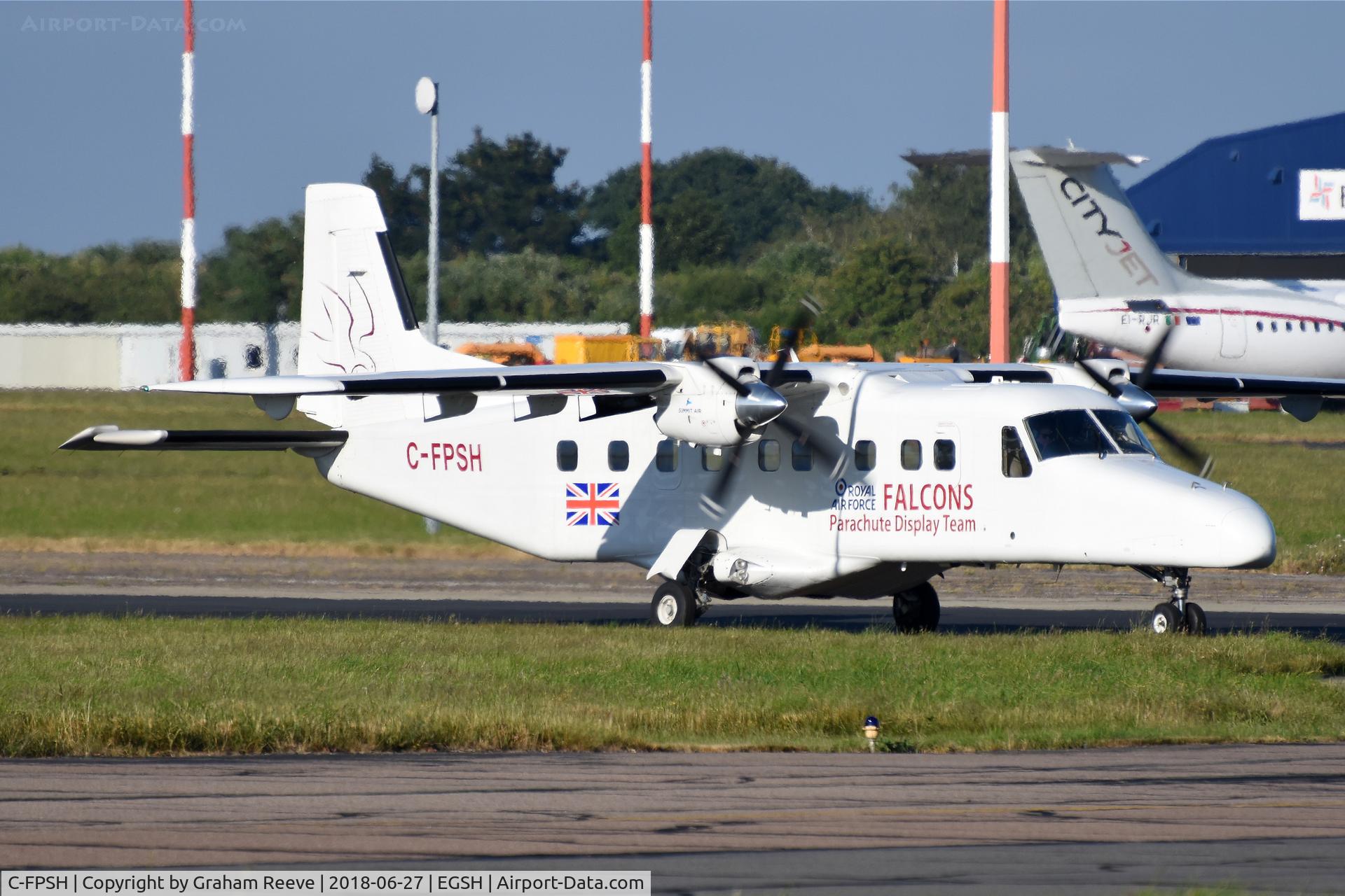 C-FPSH, 1986 Dornier 228-202 C/N 8071, Just landed at Norwich.
