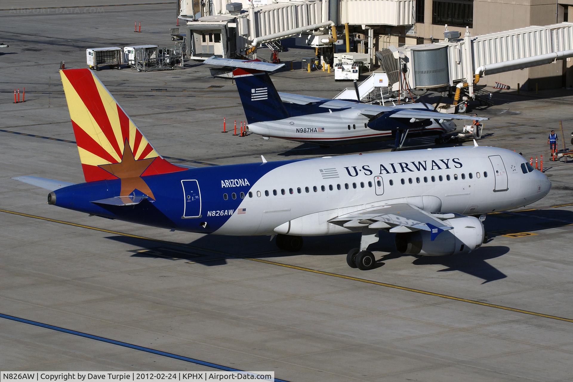 N826AW, 2001 Airbus A319-132 C/N 1534, Tribute to the great state of Arizona.