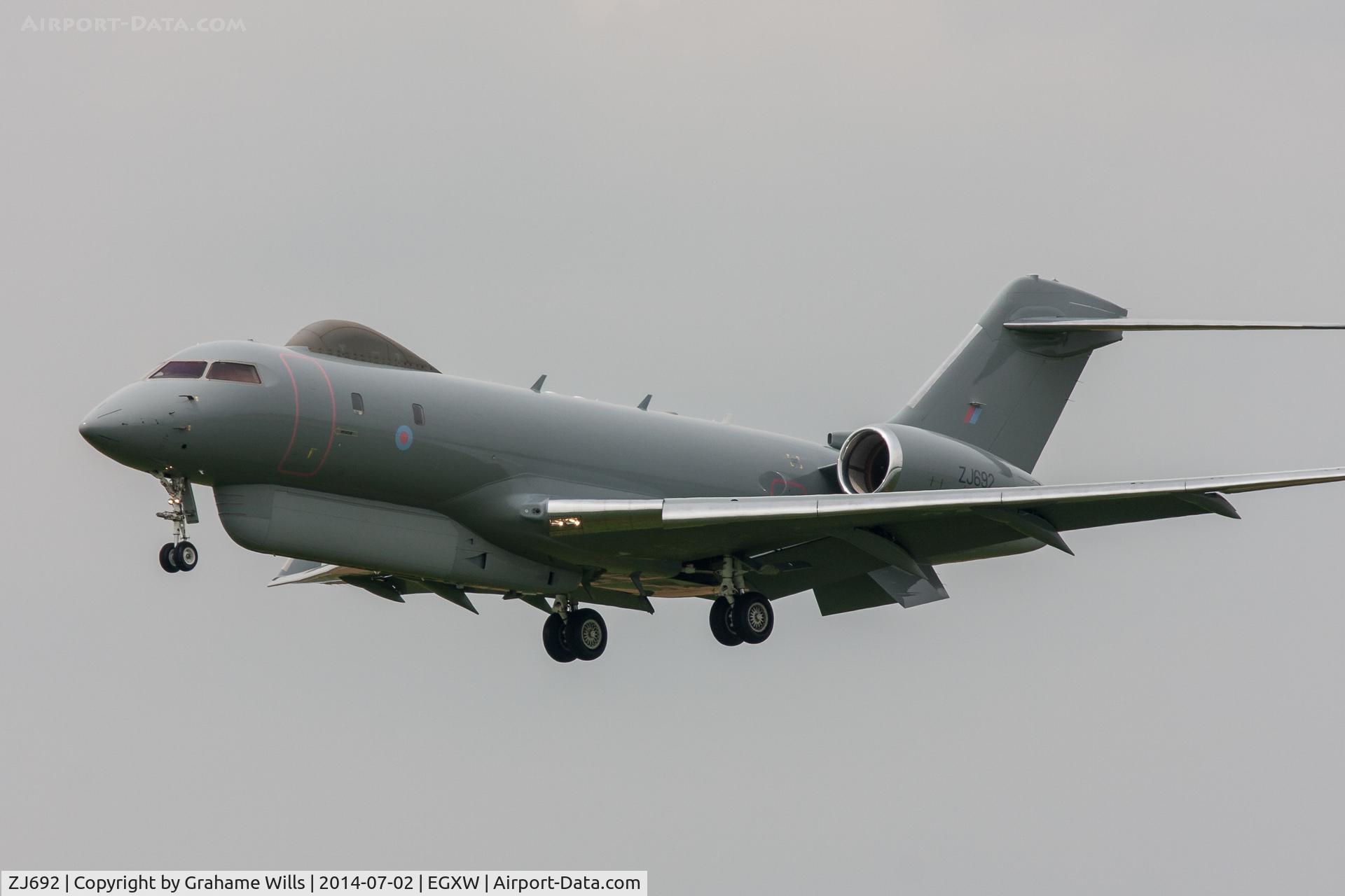 ZJ692, 2008 Bombardier BD-700-1A10 Sentinel R1 C/N 9131, Bombardier Sentinel R1 5 Sqd RAF Waddington 2/7/14