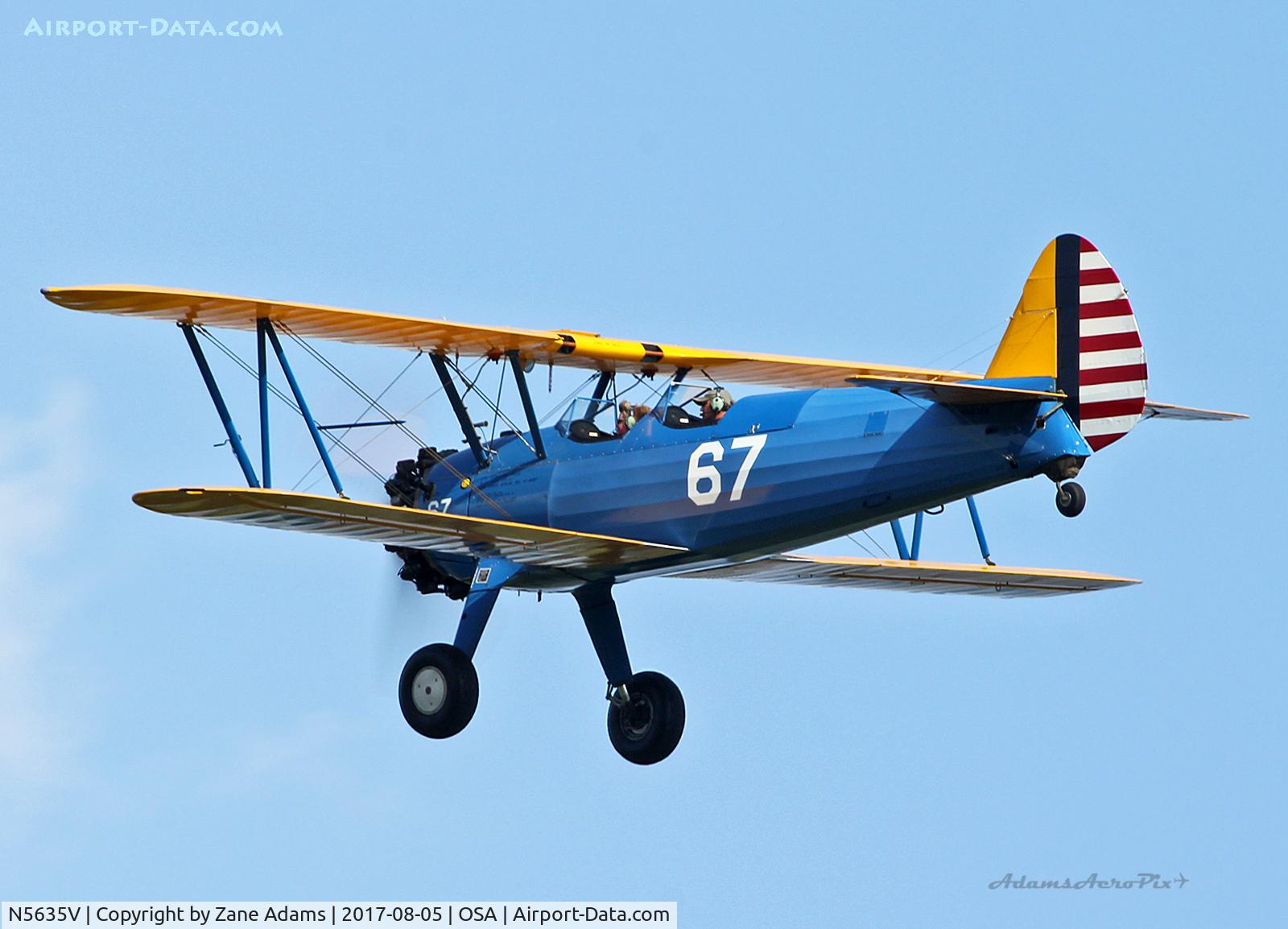 N5635V, 1941 Boeing A75N1(PT17) C/N 75-1646, Dawn goes for her first Stearman ride!
Mid America Flight Museum